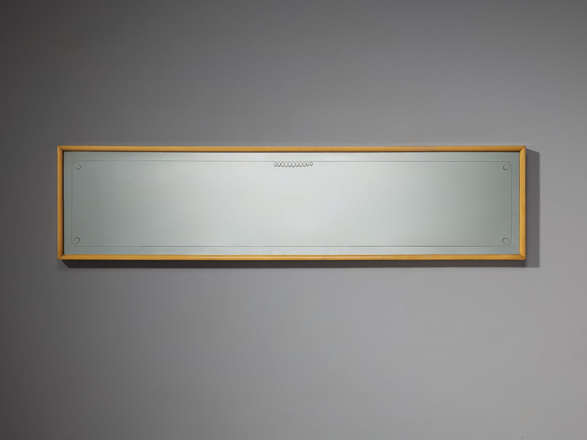 1950s Mid-Century Modern Italian Mirror with Maple Frame Mirrors Morentz