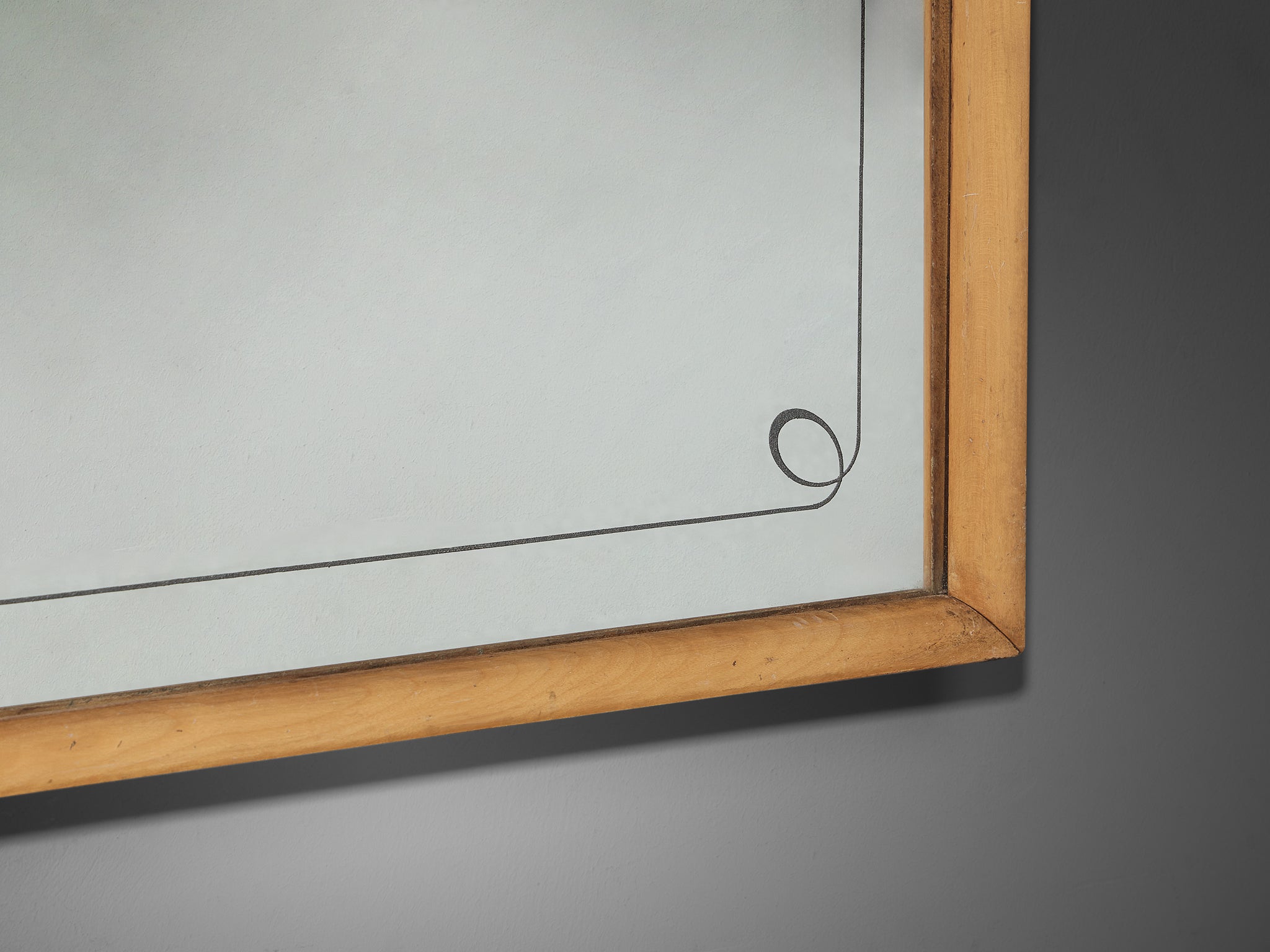 1950s Mid-Century Modern Italian Mirror with Maple Frame Mirrors Morentz