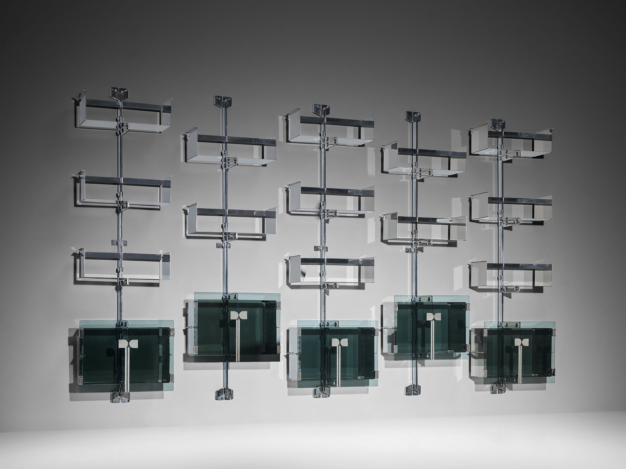 Vittorio Introini for Proposals 'P700' Modular Wall Bookcase in Metal Case pieces and storage cabinets Morentz