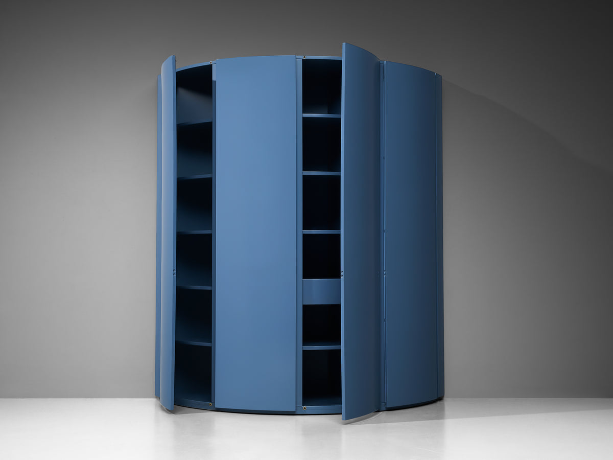 Ambrogio Tresoldi e Alberto Salvati Wardrobe Cabinet in Purple Blue Wood Case pieces and storage cabinets Morentz