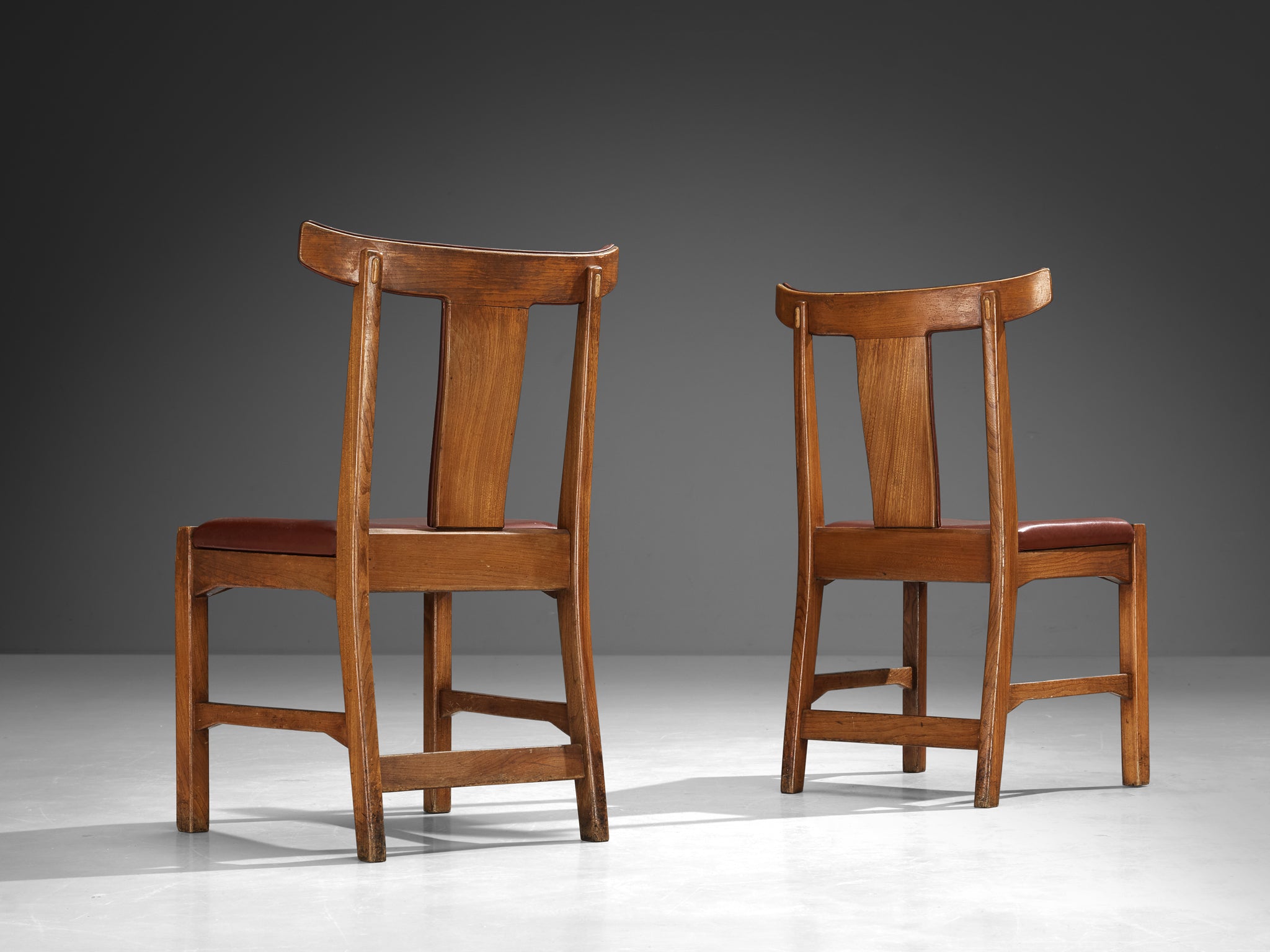 Knud Hansen for Søren Willadsen Set of Eight Danish Dining Chairs in Leather Elm Seating Morentz