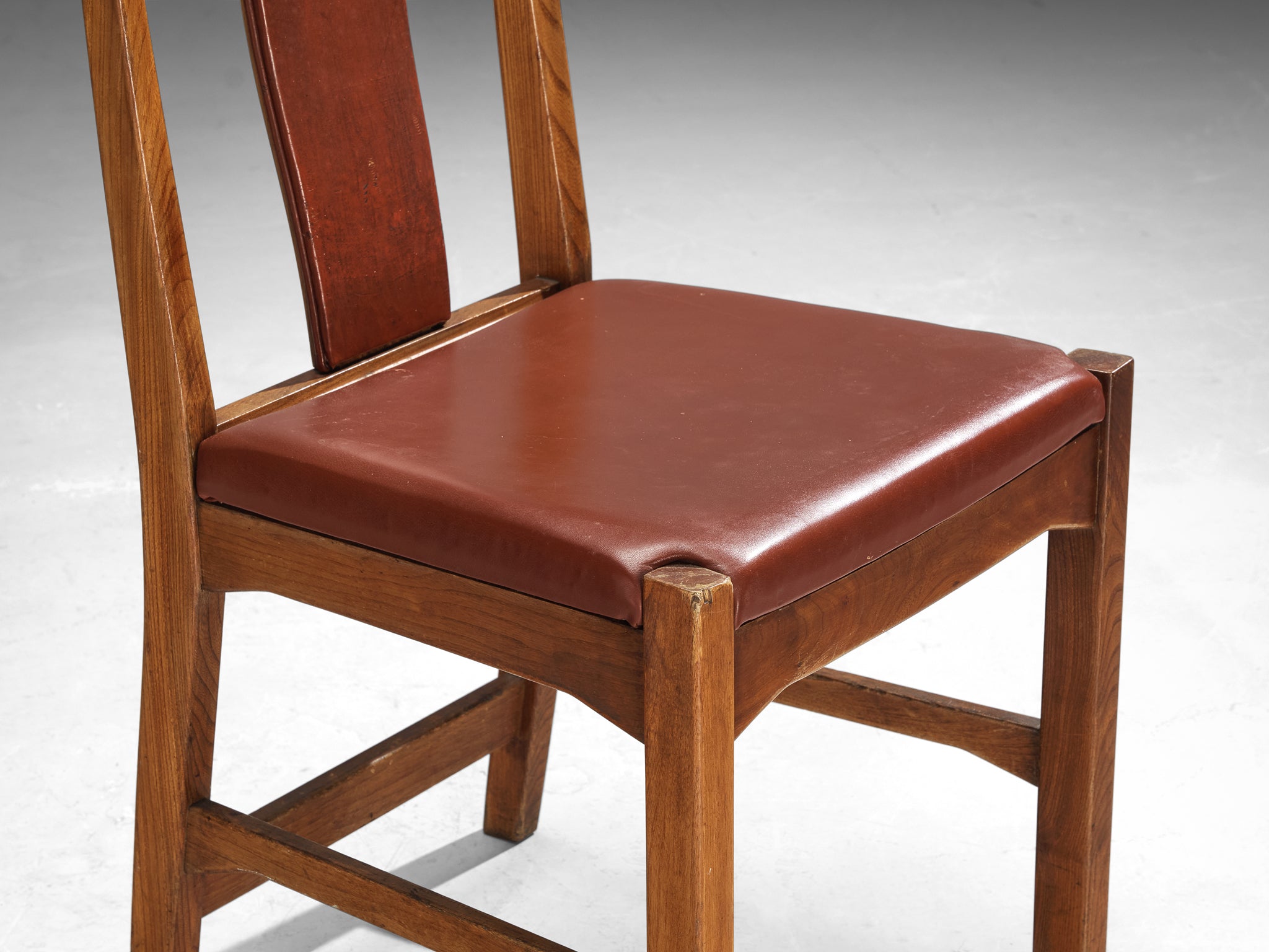 Knud Hansen for Søren Willadsen Set of Twelve Danish Dining Chairs in Leather and Elm Seating Morentz