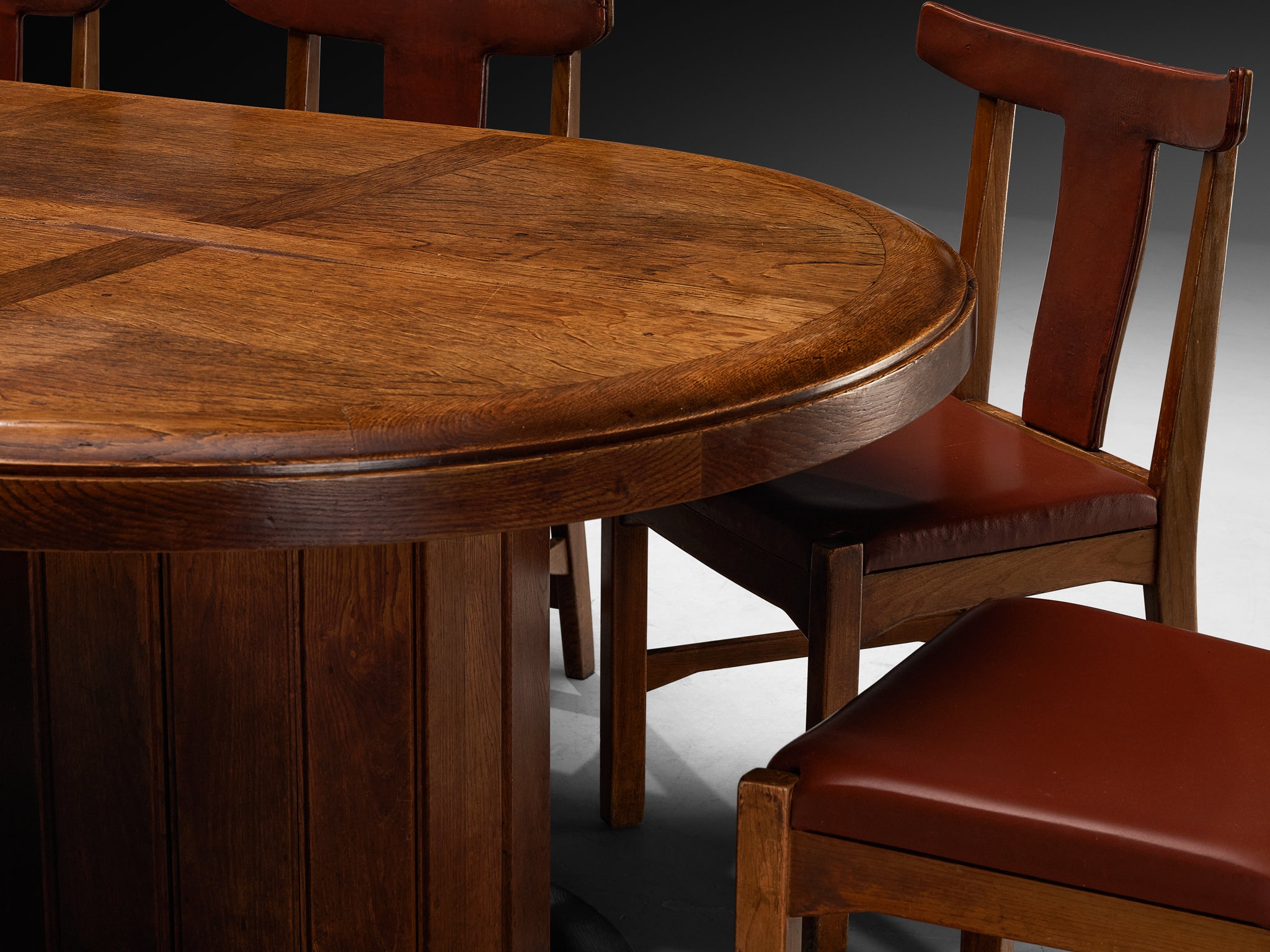 Monumental Dining Set with French Art Deco Dining Table and Knud Hansen Dining Chairs Tables Morentz