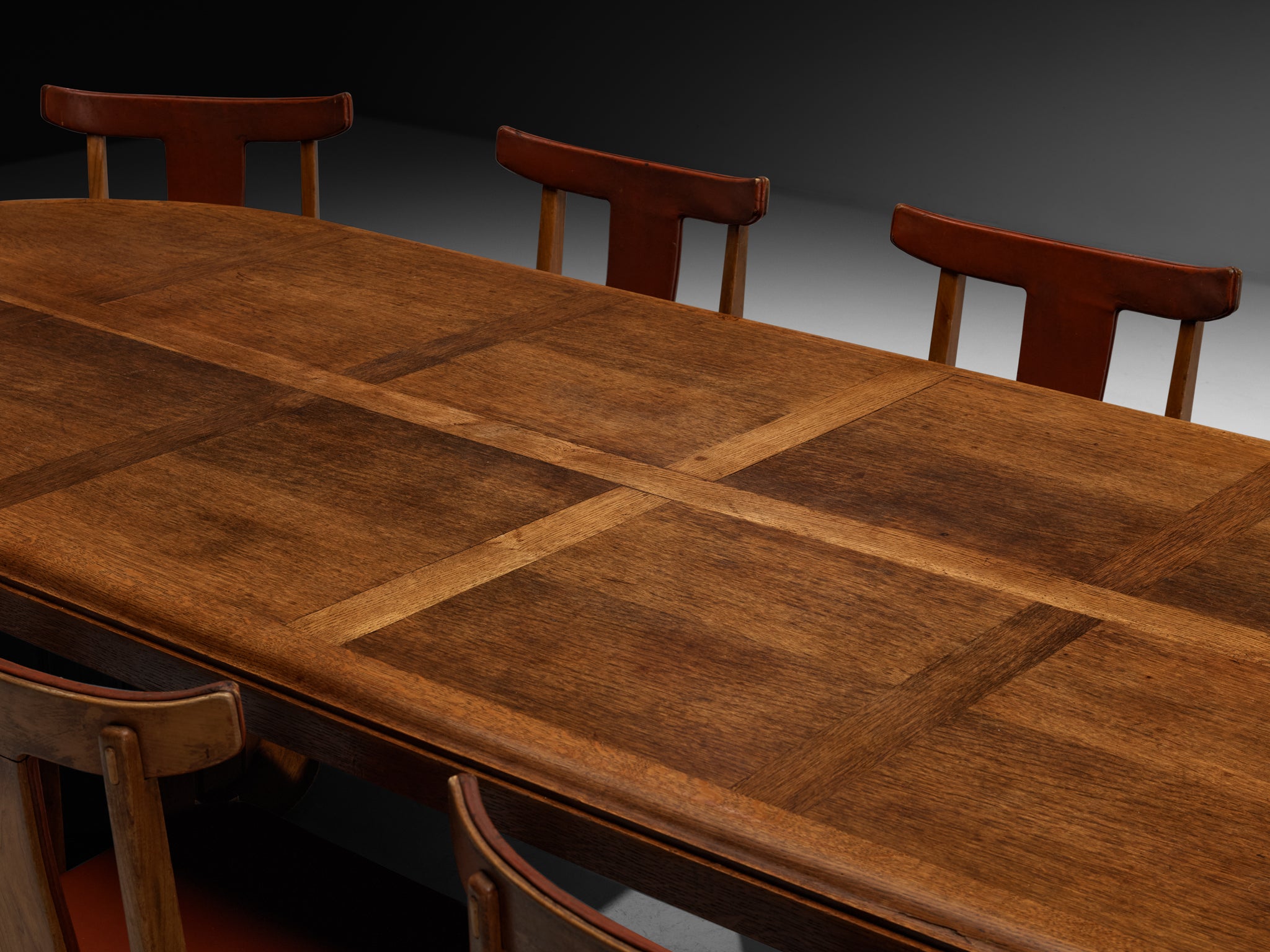 Monumental Dining Set with French Art Deco Dining Table and Knud Hansen Dining Chairs Tables Morentz