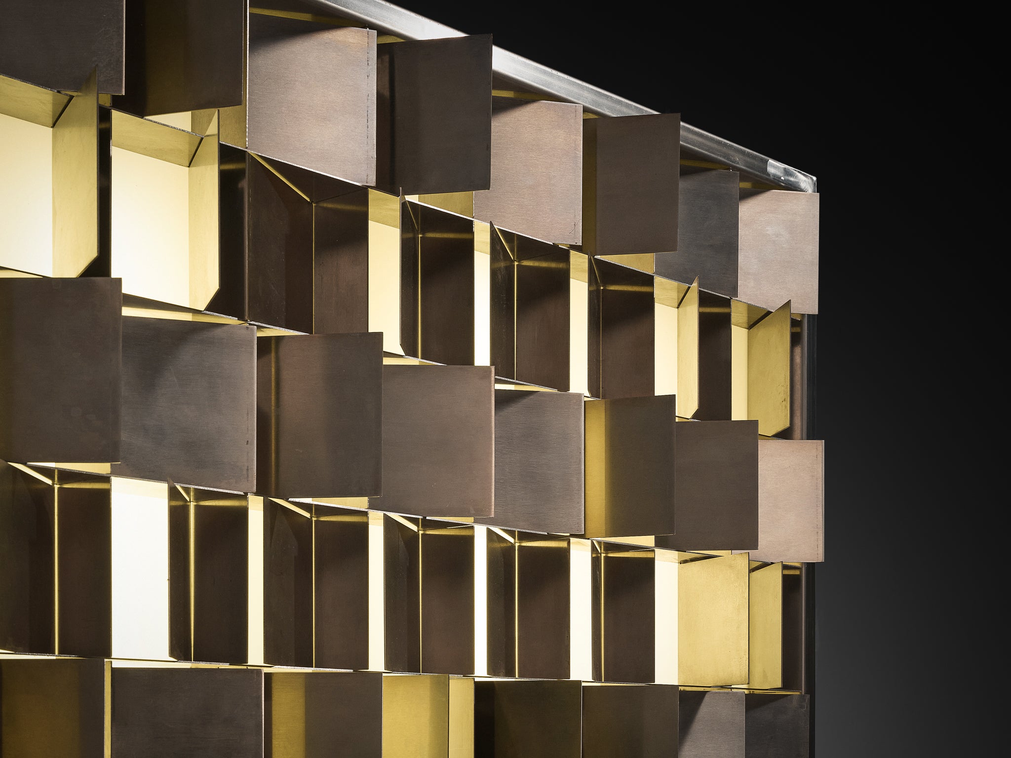 Gianfranco Fini for New Lamp 'Programma' Light Sculpture in Stainless Steel Lighting Morentz