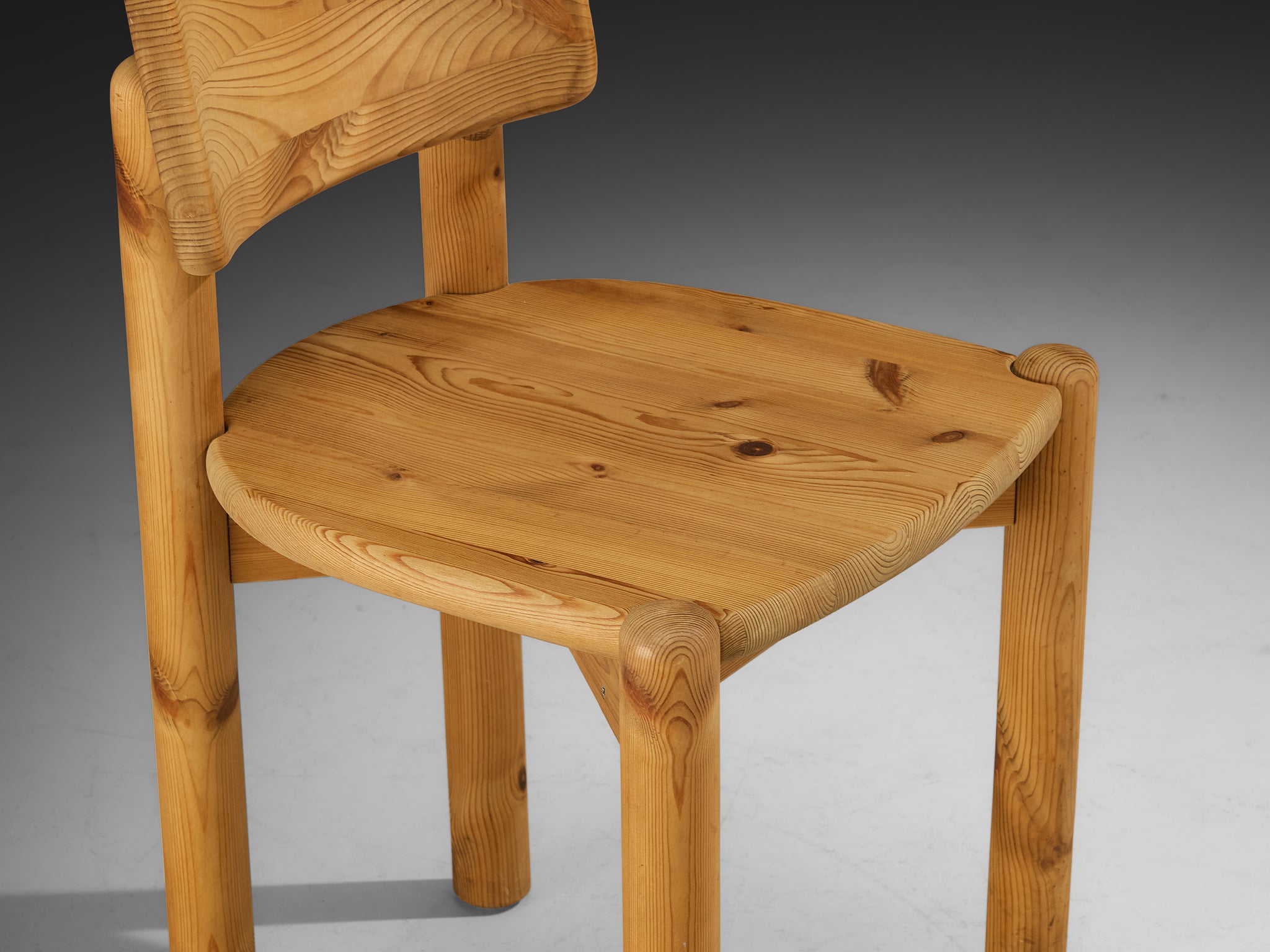 Rainer Daumiller Pair of Dining Chairs in Solid Pine Seating Morentz