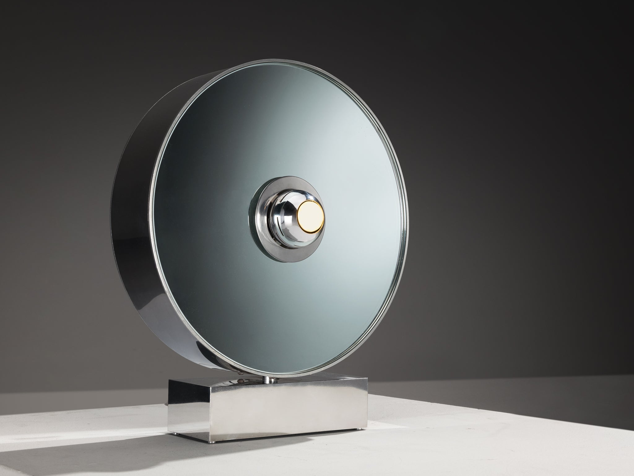 Rare Innocente Gandini for Arredoluce 'Sunlight' Table Lamp Mirrored Glass Lighting Morentz