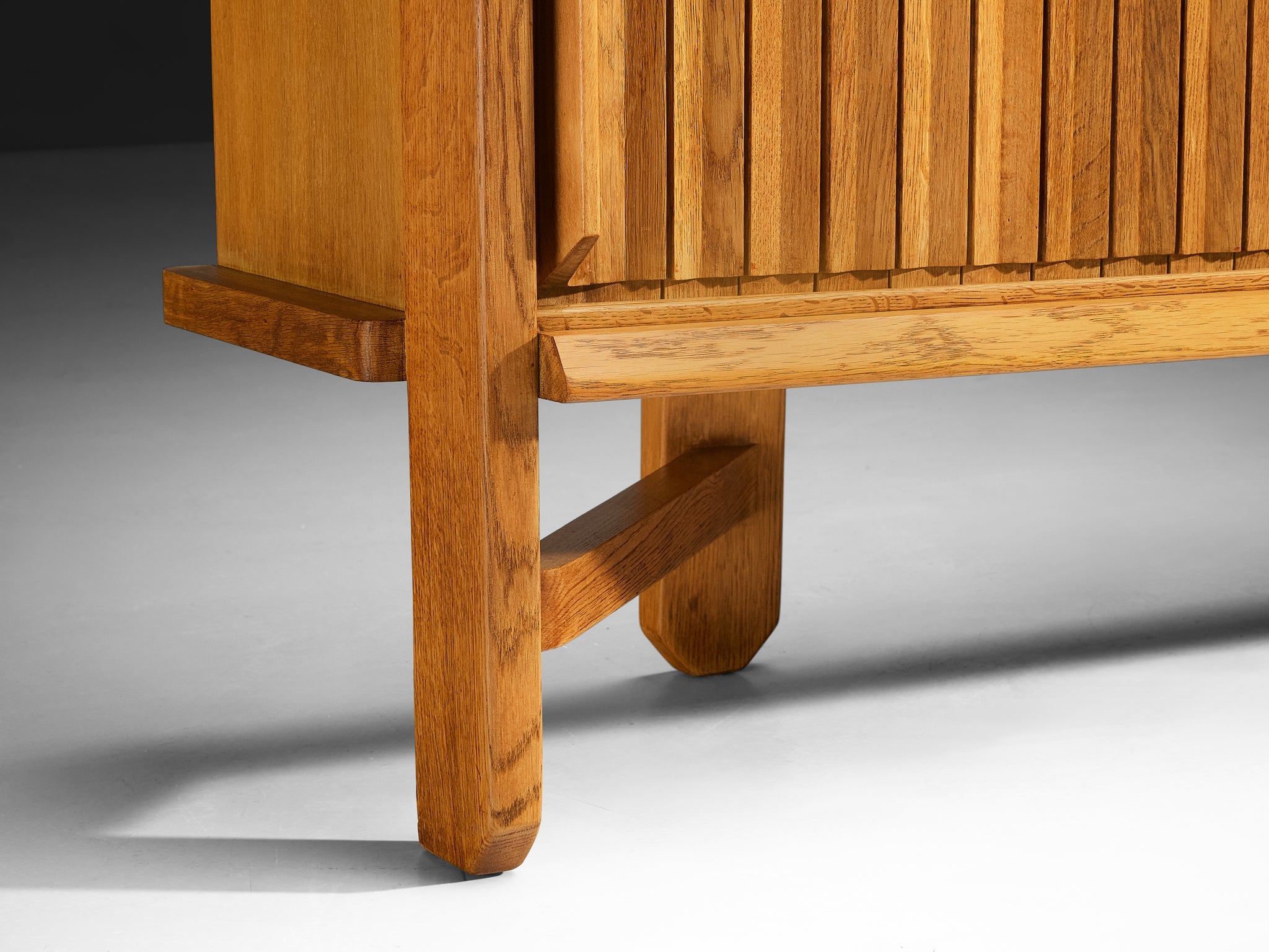 Guillerme & Chambron Sideboard in Solid Oak and Ceramic case pieces and storage cabinets Morentz