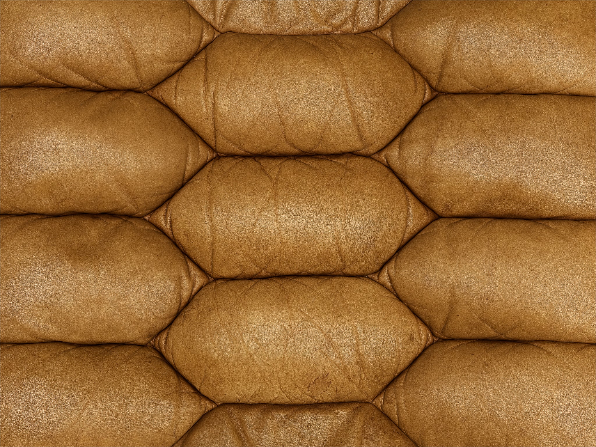 Robert Haussmann for De Sede Pair of 'DS-P' Ottomans in Camel Brown Leather Seating Morentz