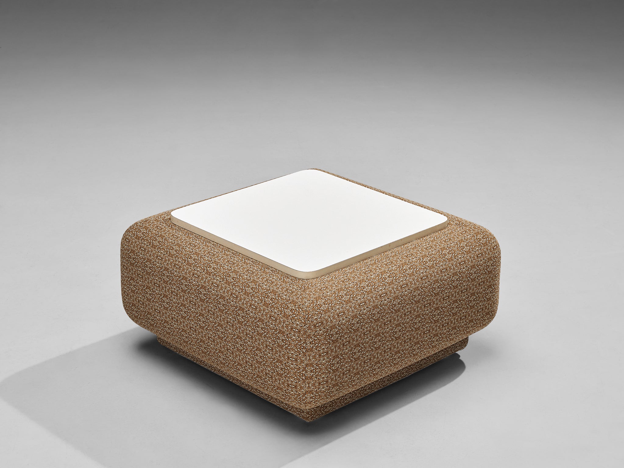 1970s Post-Modern Sectional Sofa in Beige Patterned Fabric Seating Morentz