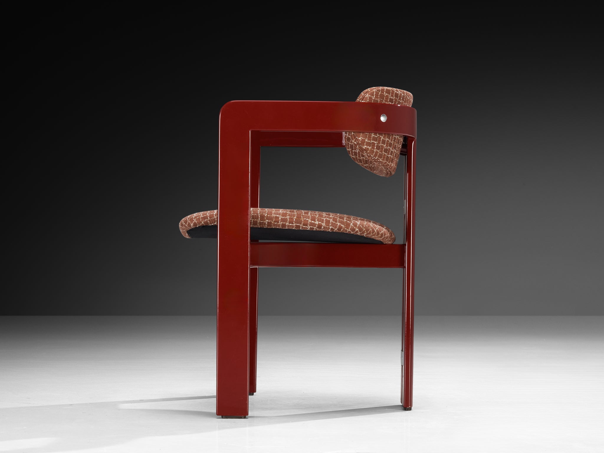 Augusto Savini for Pozzi Set of Four 'Pamplona' Dining Chairs in Red Lacquer Seating Morentz