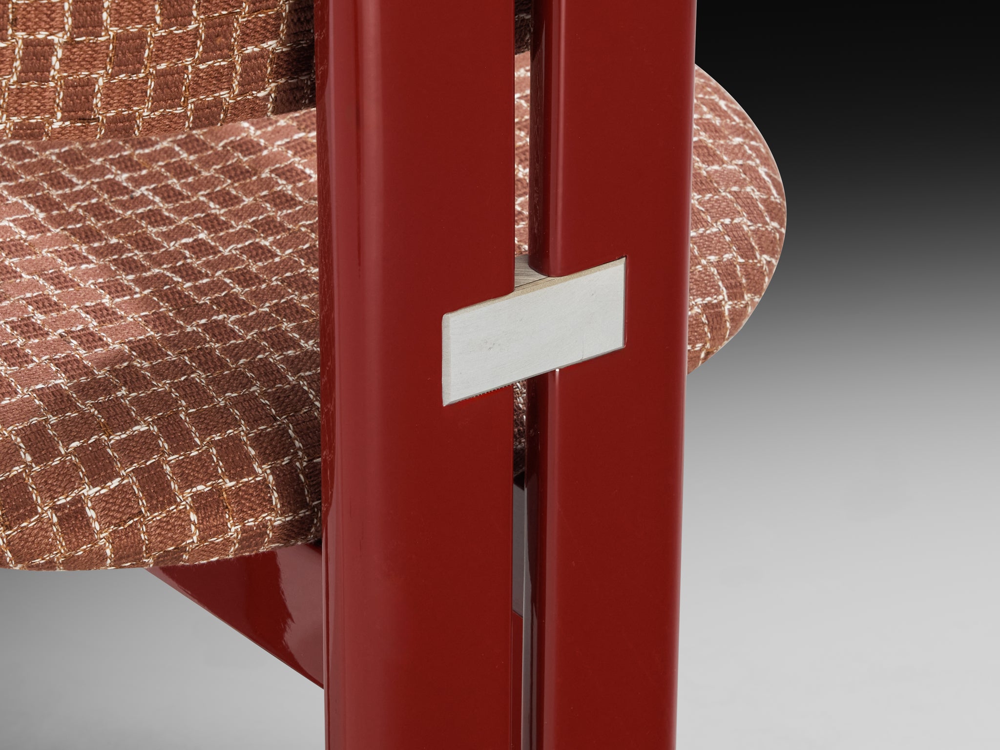 Augusto Savini for Pozzi Set of Four 'Pamplona' Dining Chairs in Red Lacquer Seating Morentz