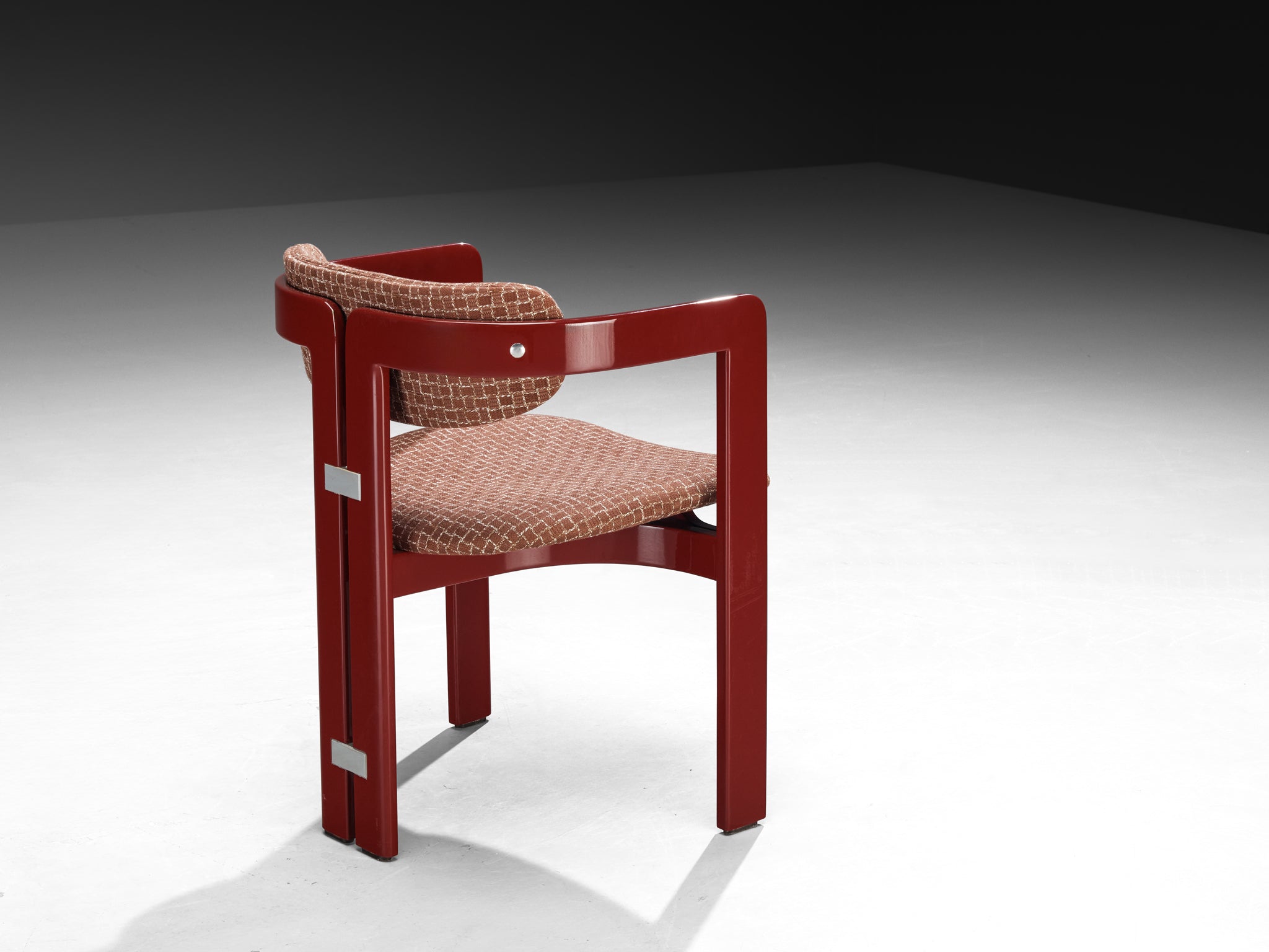 Augusto Savini for Pozzi Set of Four 'Pamplona' Dining Chairs in Red Lacquer Seating Morentz