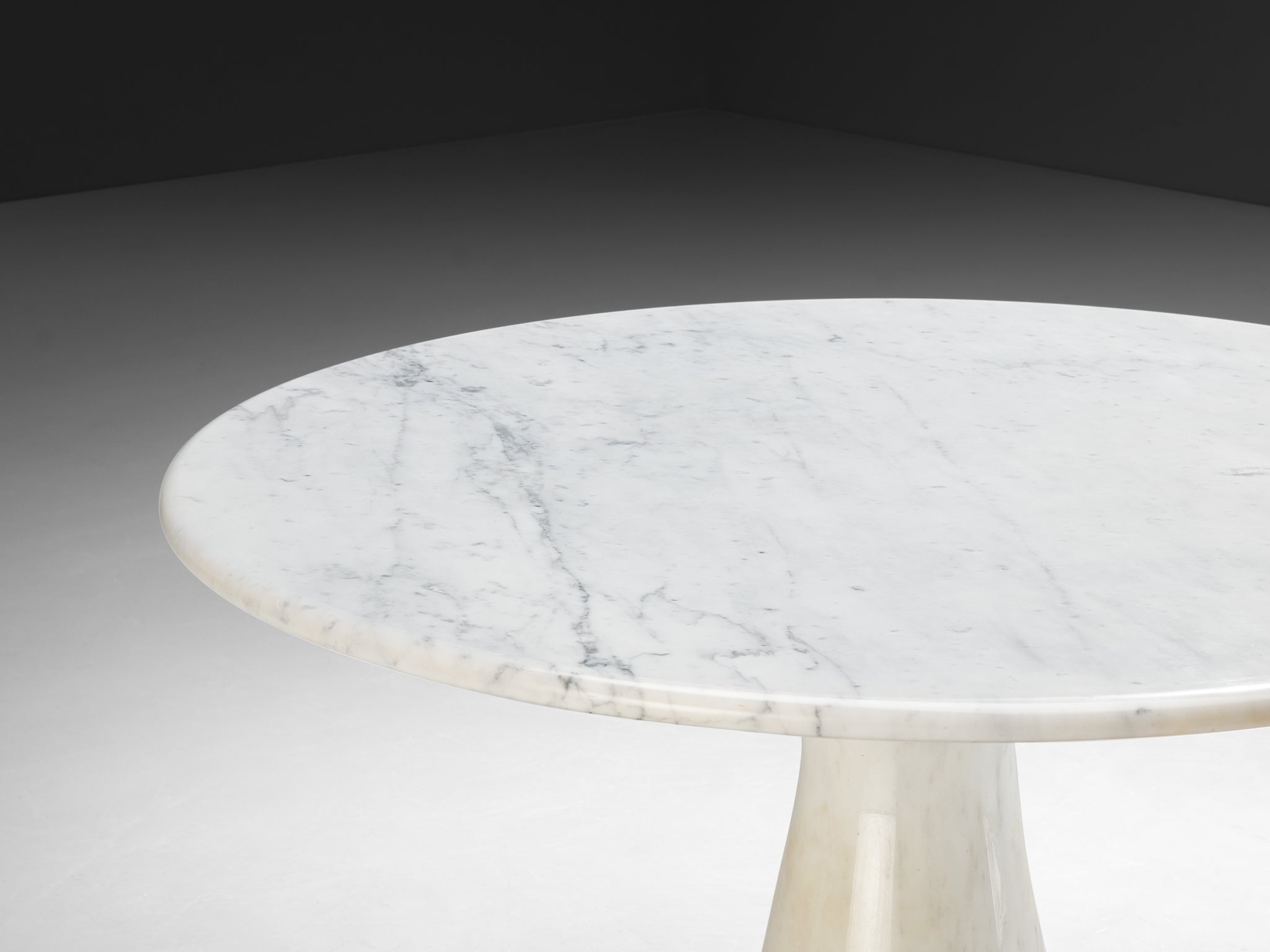 Italian Midcentury Marble Round Pedestal Dining Table Tables Morentz
