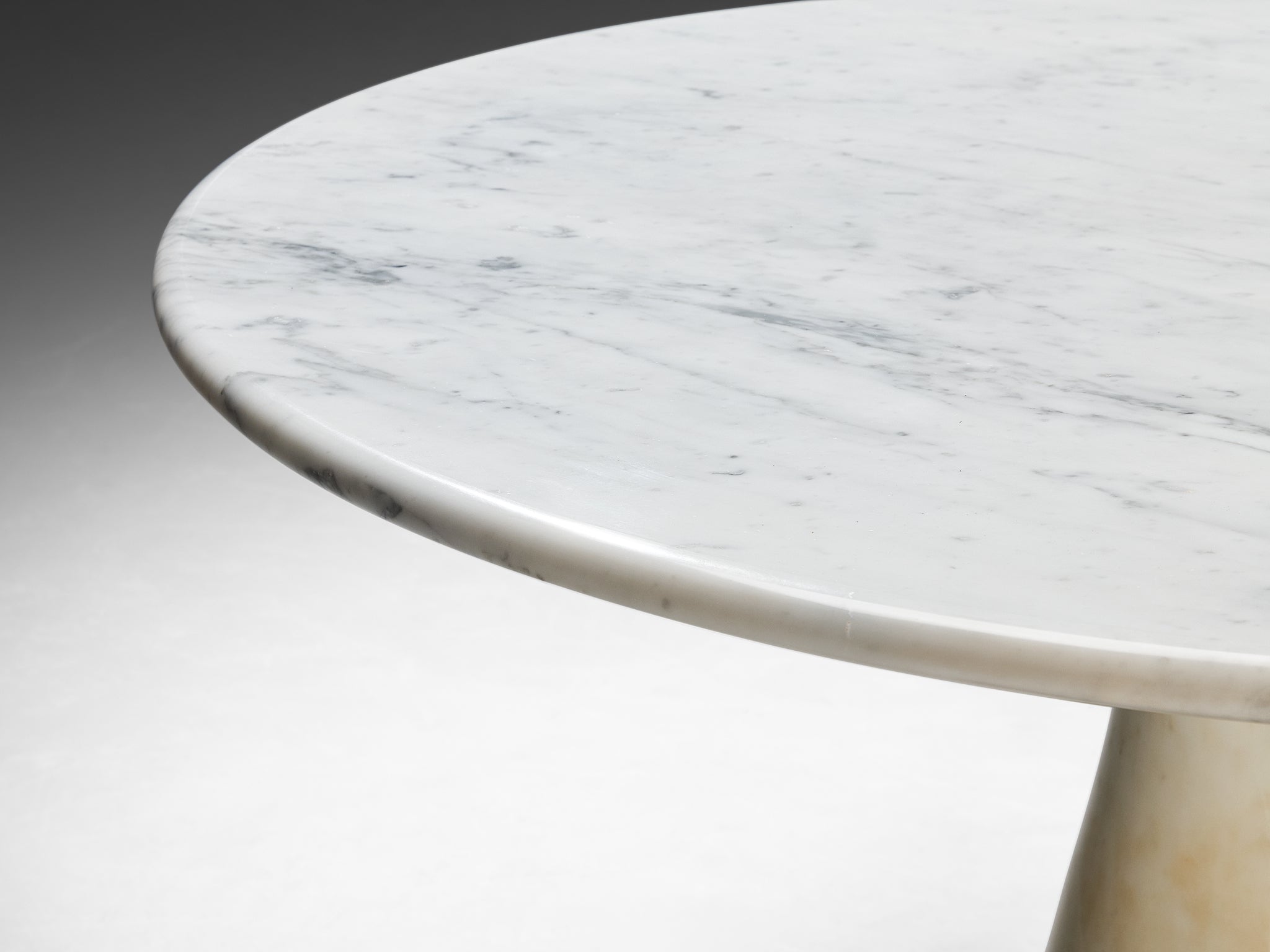 Italian Midcentury Marble Round Pedestal Dining Table Tables Morentz
