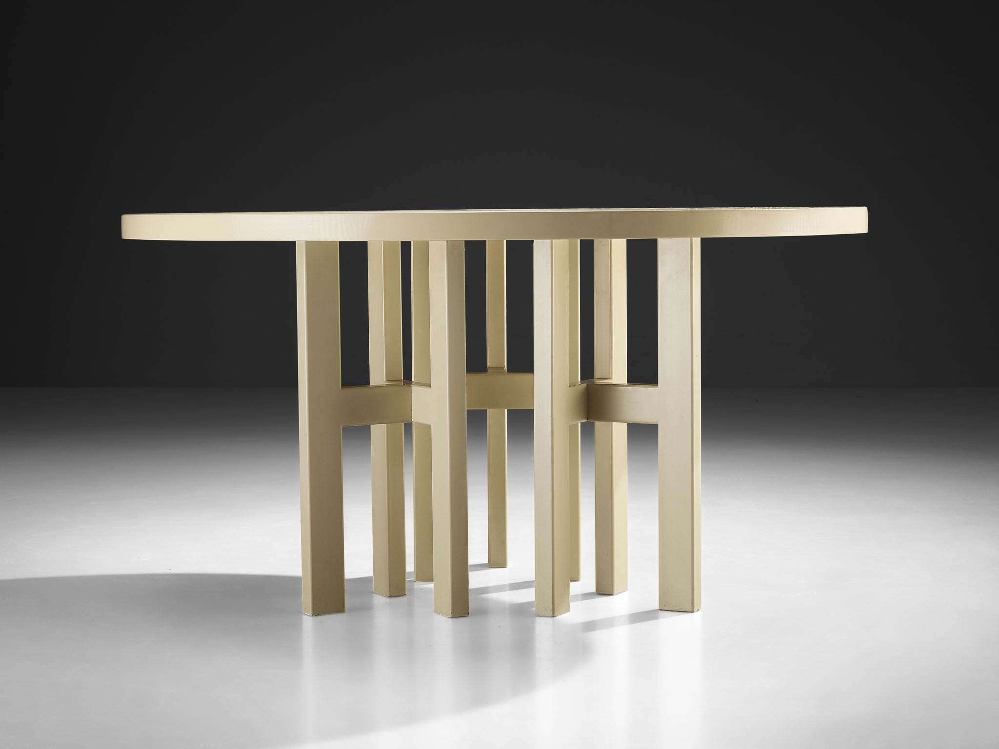 Jean Claude Dresse Dining or Center Table in Off-White Resin Tables Morentz