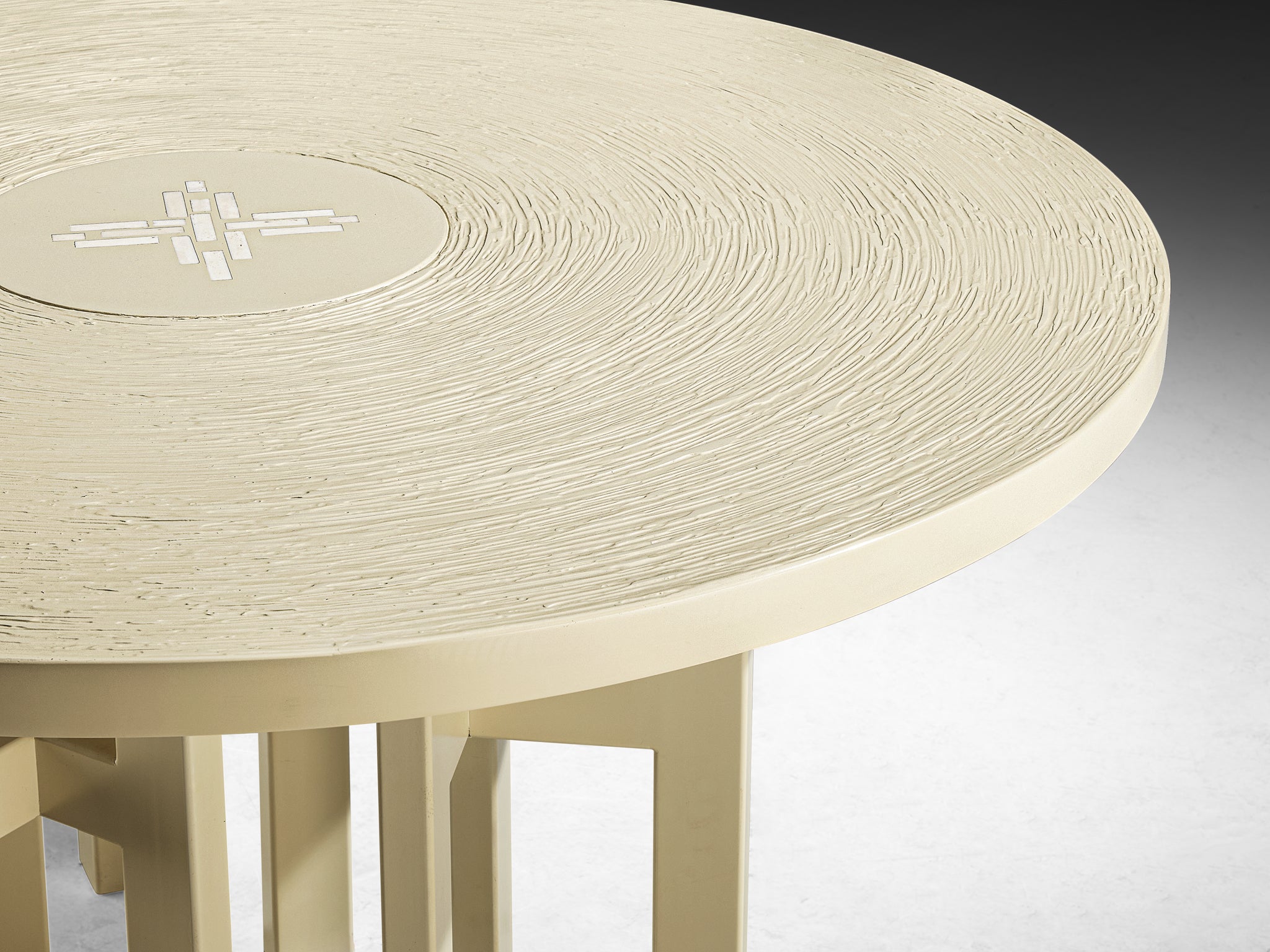 Jean Claude Dresse Dining or Center Table in Off-White Resin Tables Morentz