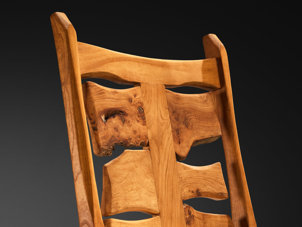 Sculptural Lounge Chair in Elm with Organic Form Seating Morentz