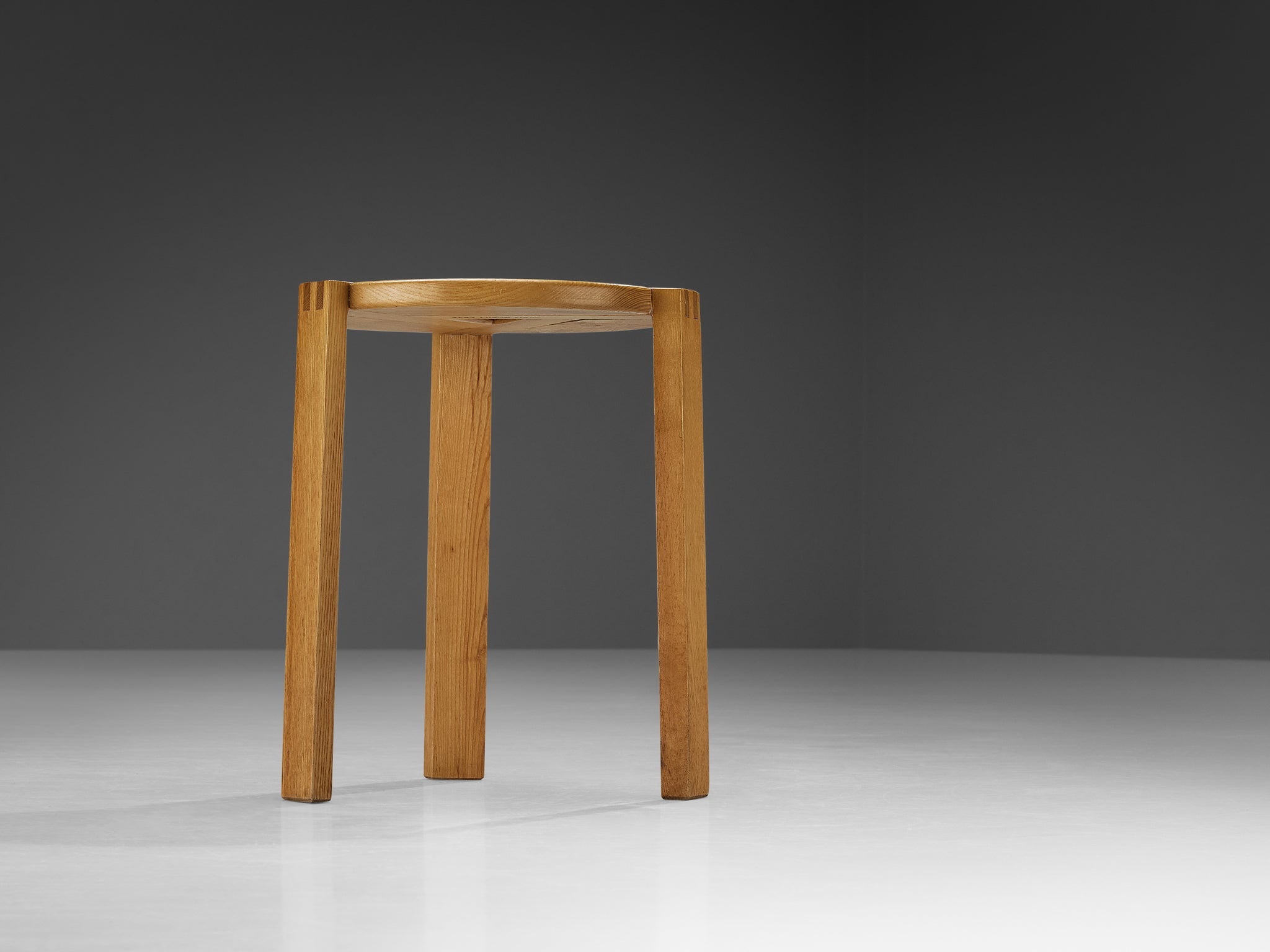 Geometric Round Stool in Solid Oak seating Morentz