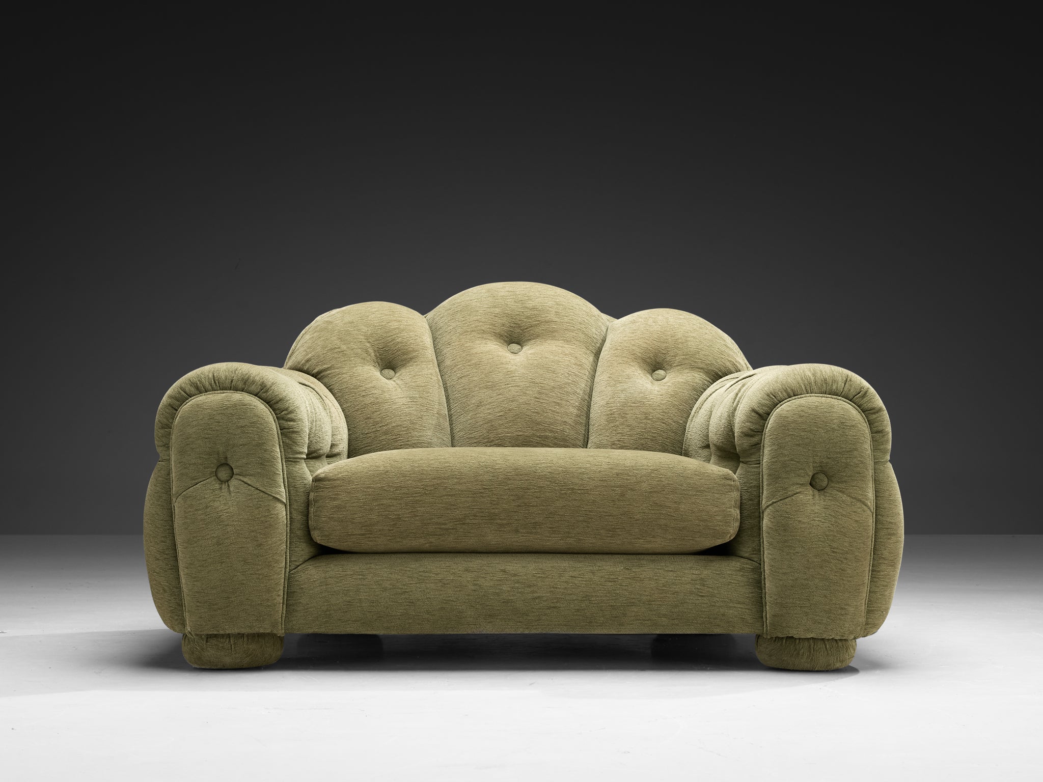 Vivai Del Sud Superstar Lounge Chair in Olive Green Fabric Seating Morentz