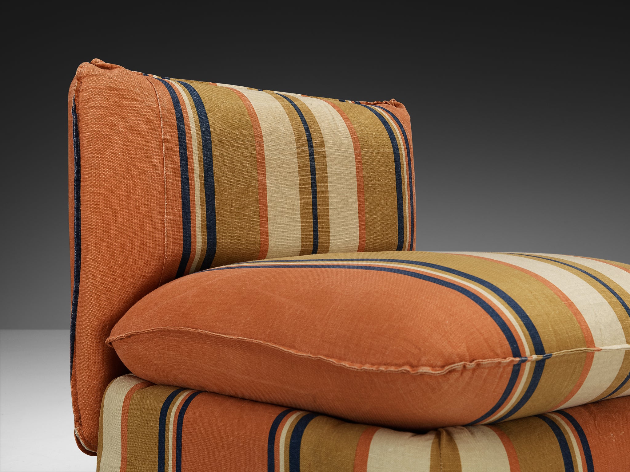 IPE Cavalli Italian Lounge Chairs in Colorful Striped Fabric Seating Morentz