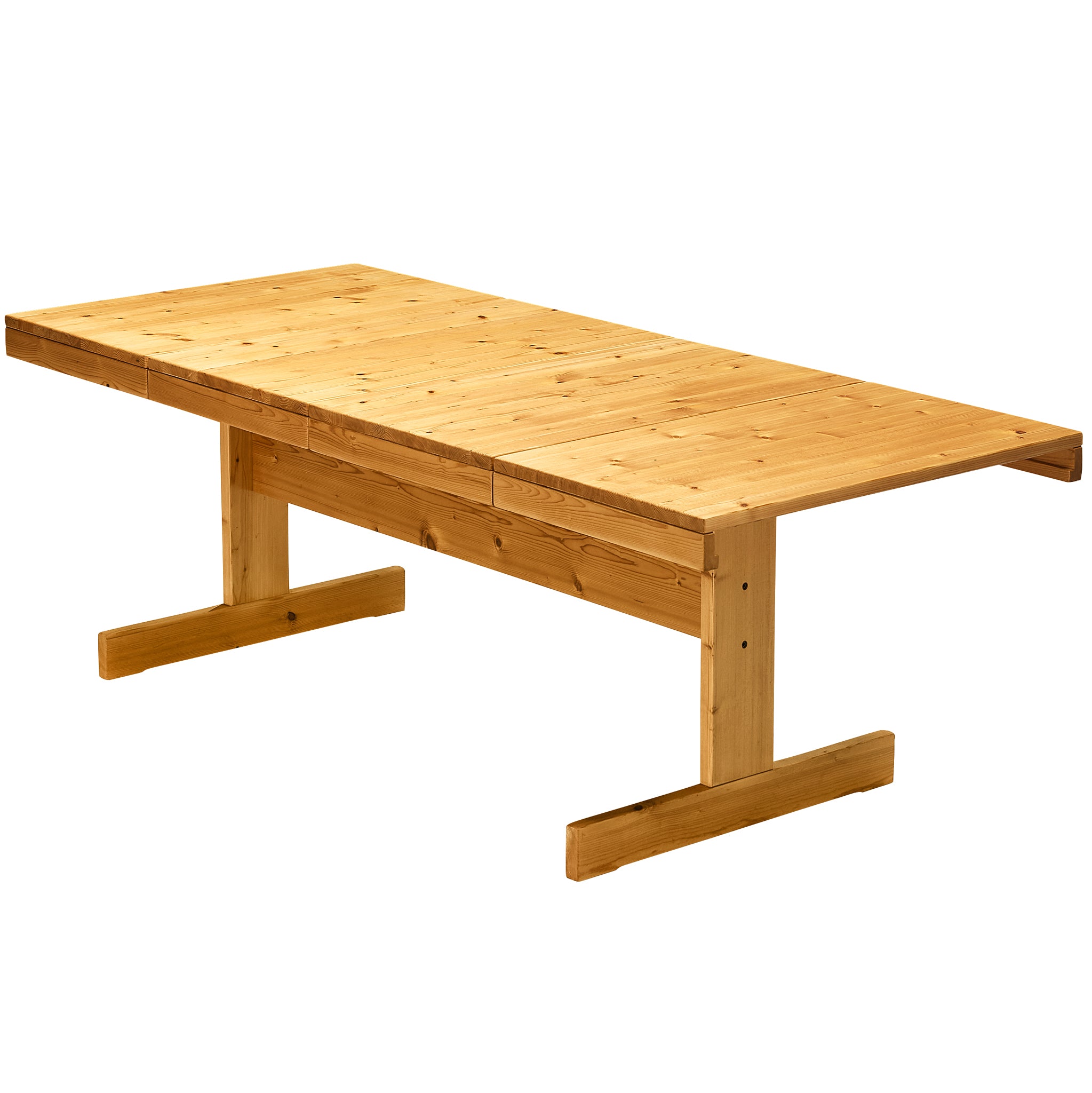 Dining Table with Trestle Base in Solid Pine Wood Tables Morentz