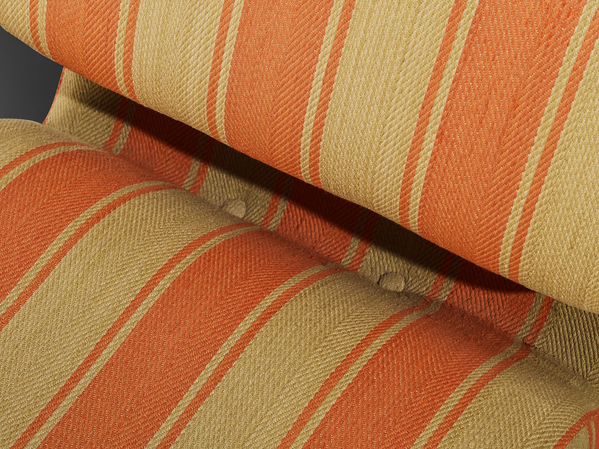 Italian Mid-Century Lounge Chair in Striped Fabric Seating Morentz