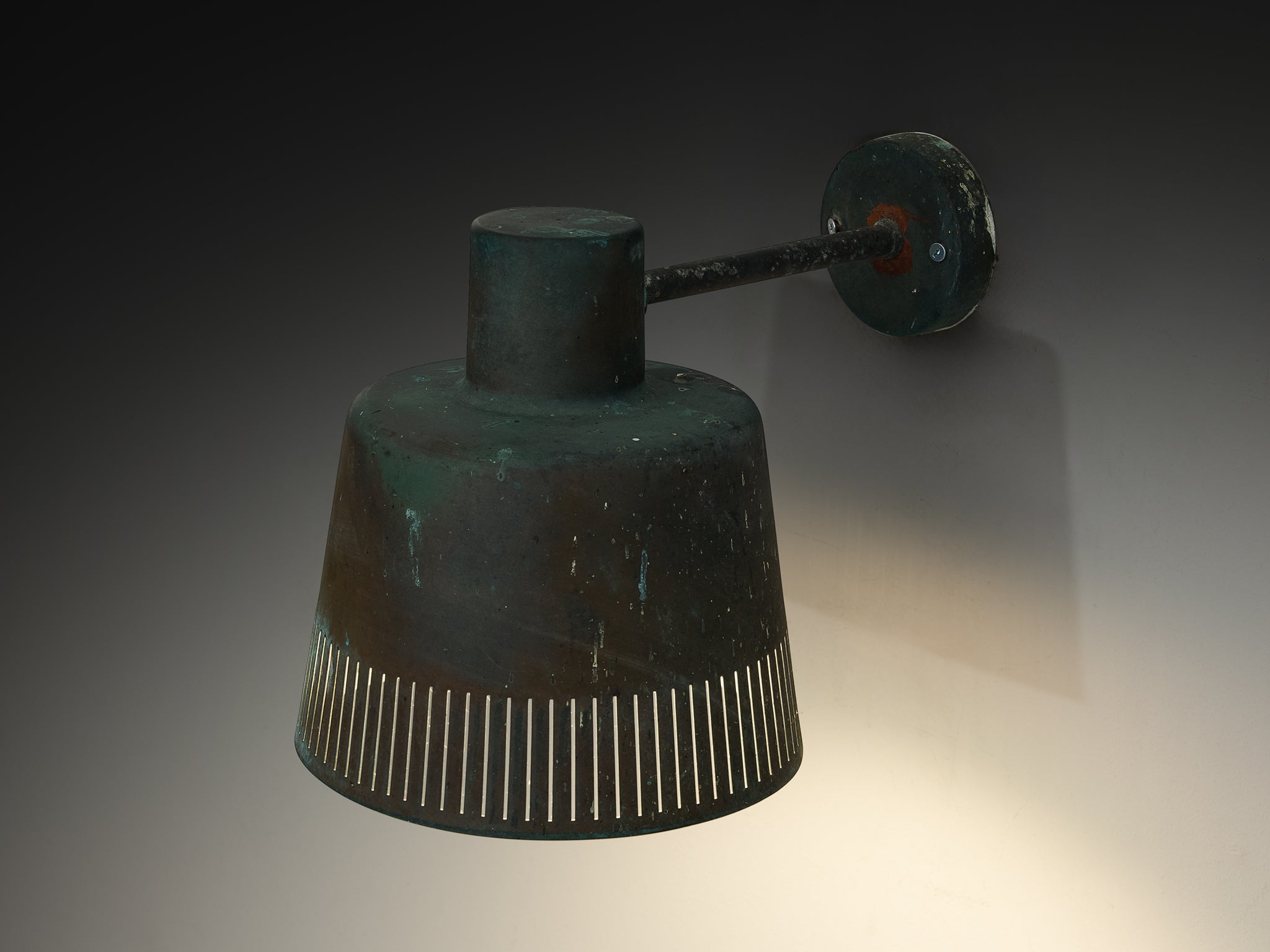 Hans Bergström for Ateljé Lyktan Wall Light in Patinated Copper Lighting Morentz
