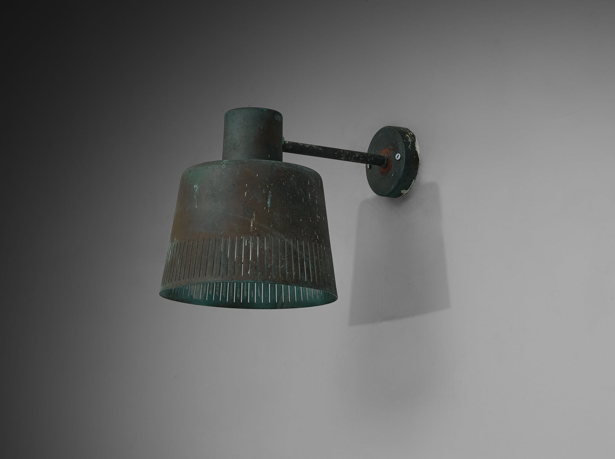 Hans Bergström for Ateljé Lyktan Wall Light in Patinated Copper Lighting Morentz