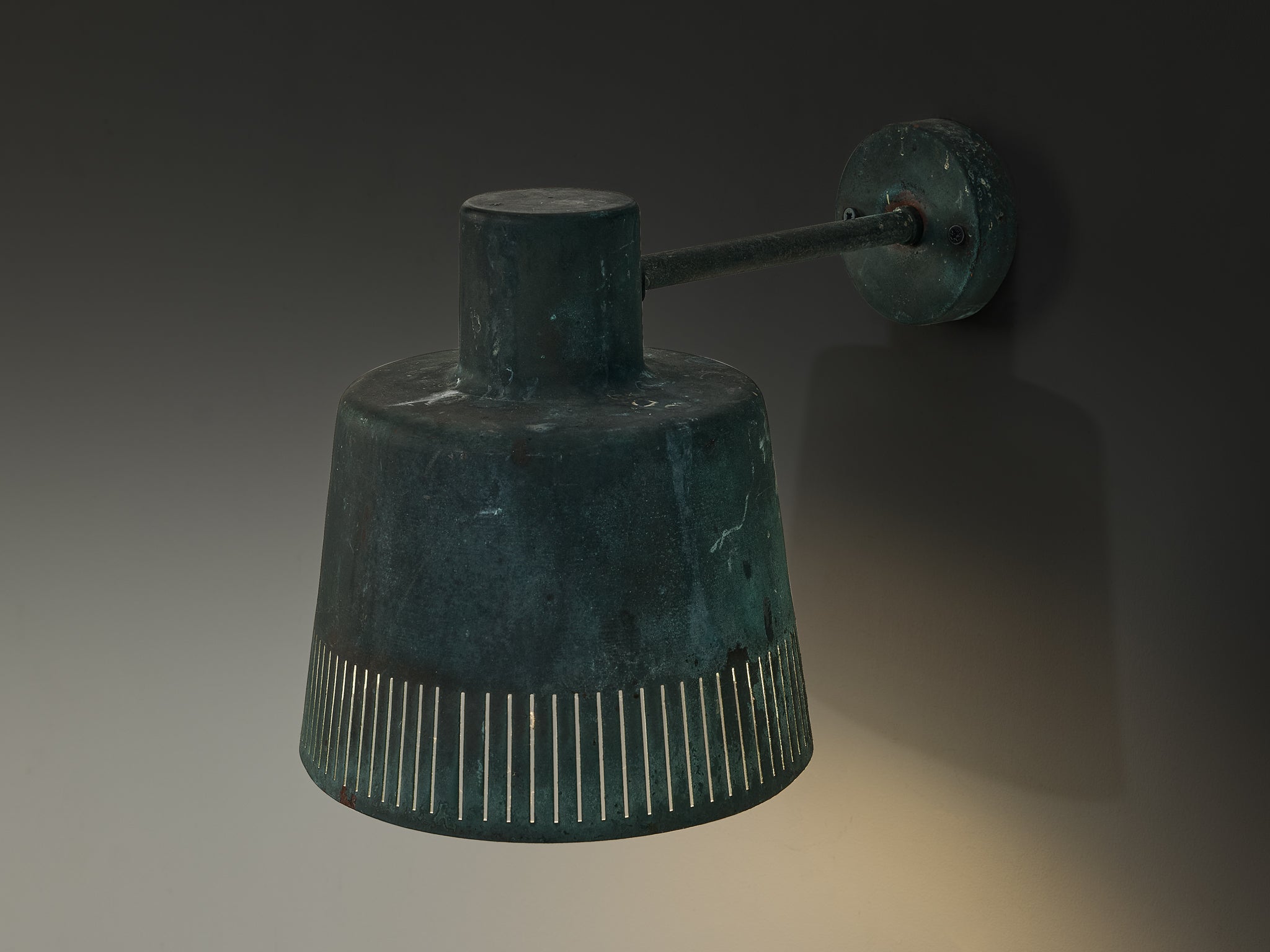 Hans Bergström for Ateljé Lyktan Wall Light in Patinated Copper Lighting Morentz