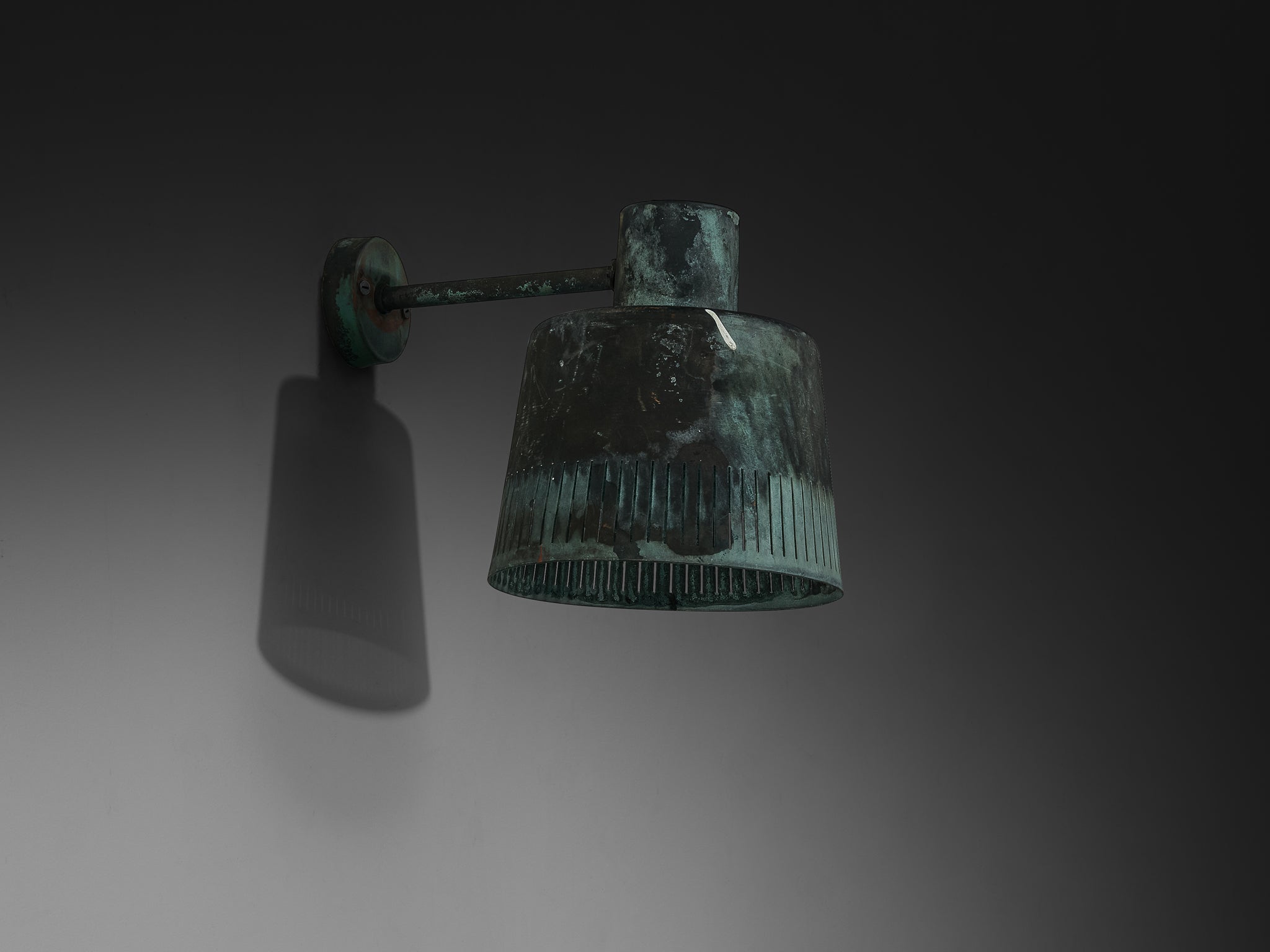 Hans Bergström for Ateljé Lyktan Wall Light in Patinated Copper Lighting Morentz