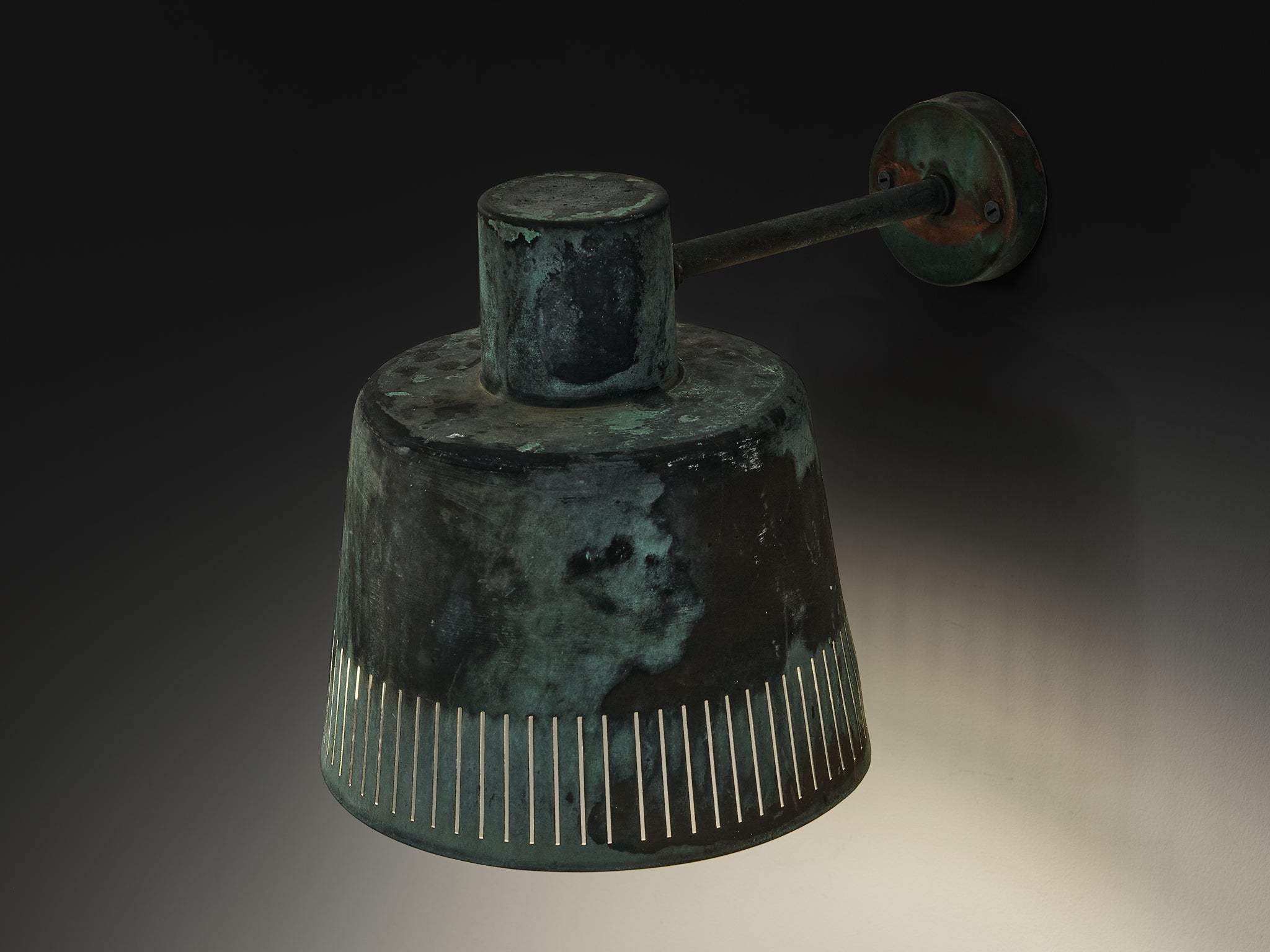 Hans Bergström for Ateljé Lyktan Wall Light in Patinated Copper Lighting Morentz