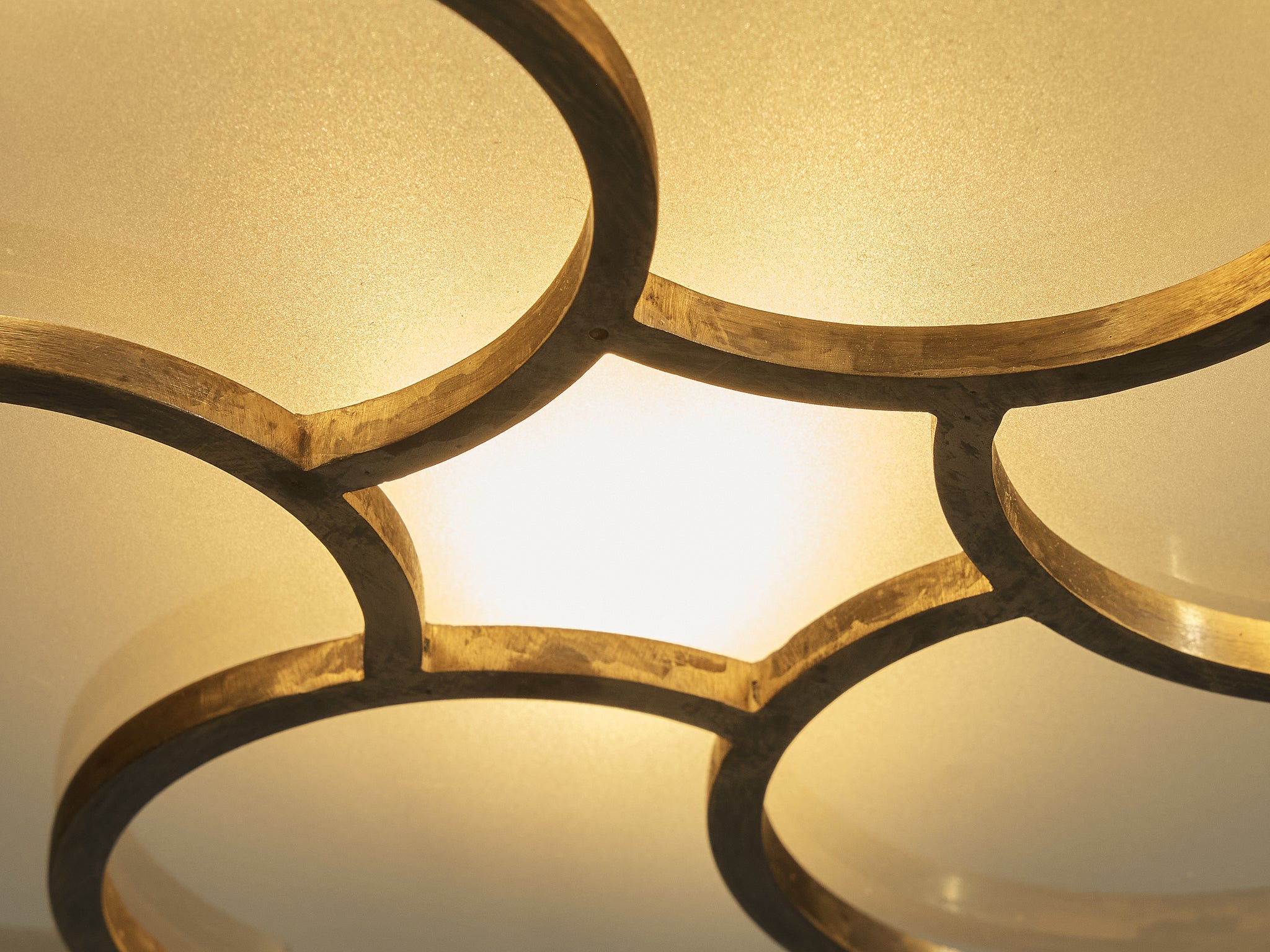 Lars Holmström for Arvika Konsthantverk Art Deco Ceiling Light in Steel and Brass Lighting Morentz