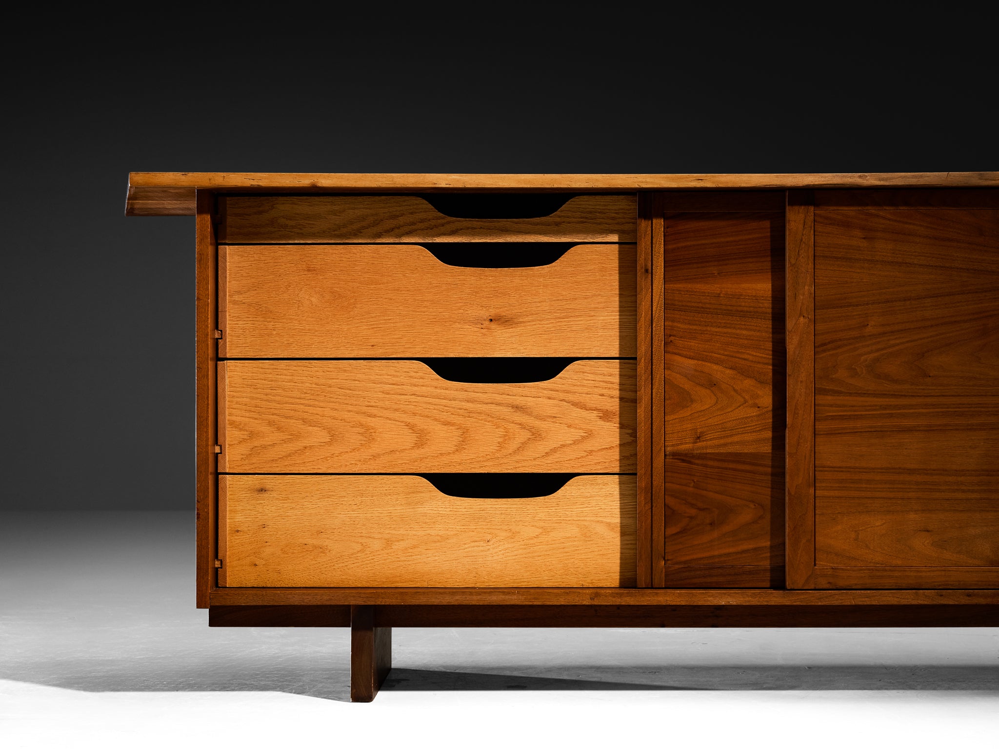 George Nakashima Double Sliding-Door Cabinet in American Black Walnut Case pieces and storage cabinets Morentz
