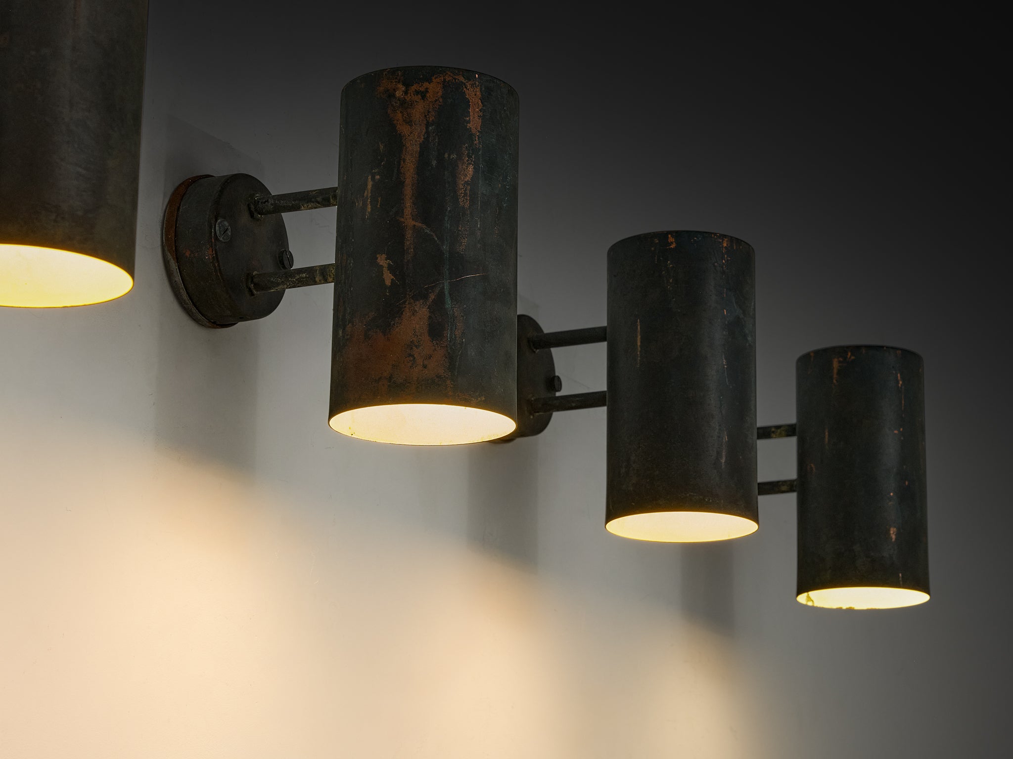 Hans-Agne Jakobsson ‘Rulle’ Wall Lights in Patinated Copper Lighting Morentz