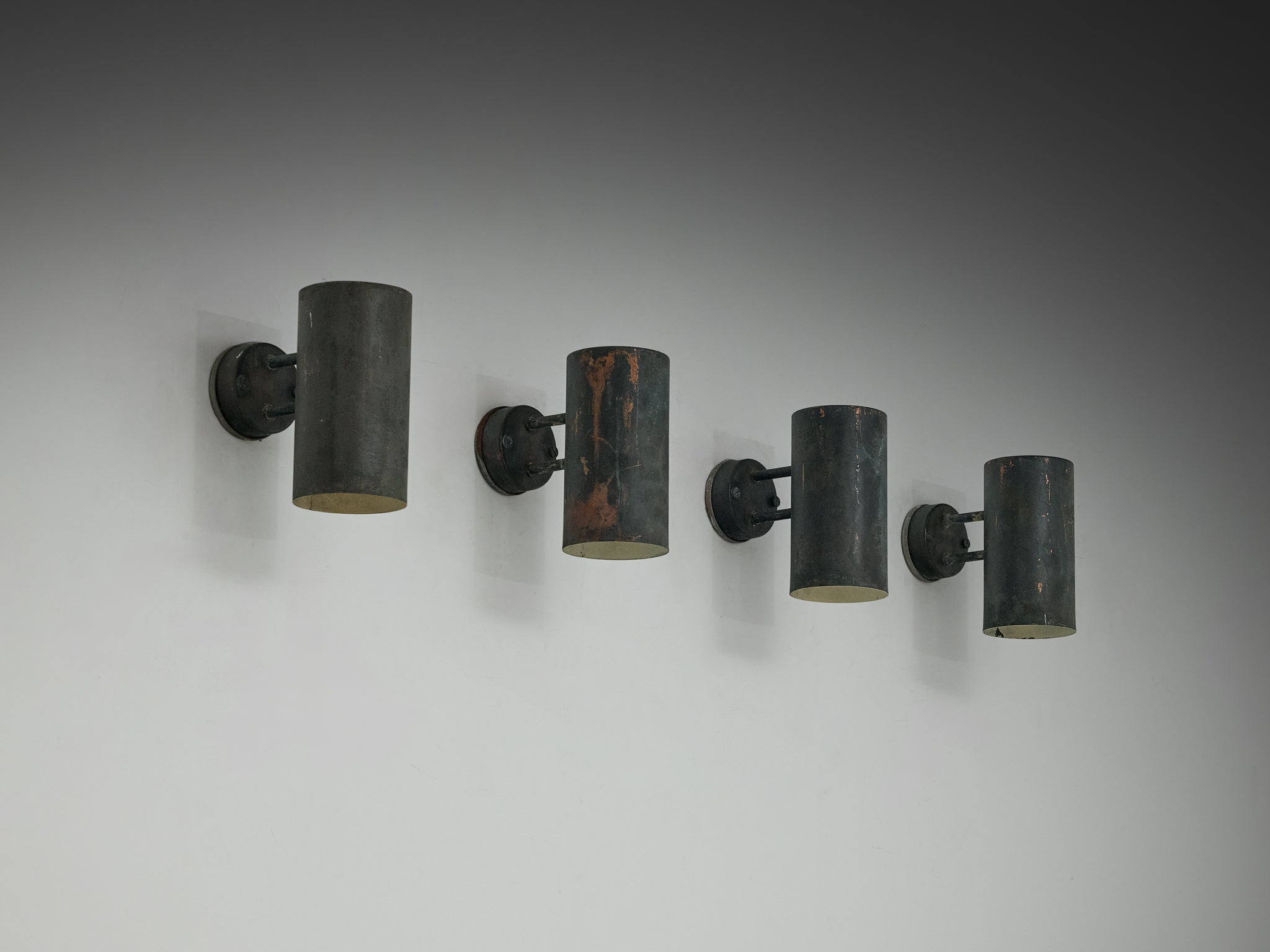 Hans-Agne Jakobsson ‘Rulle’ Wall Lights in Patinated Copper Lighting Morentz
