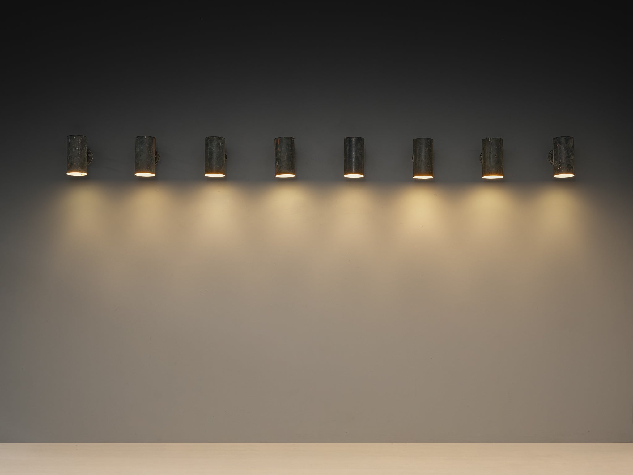 Hans-Agne Jakobsson ‘Rulle’ Wall Lights in Patinated Copper Lighting Morentz
