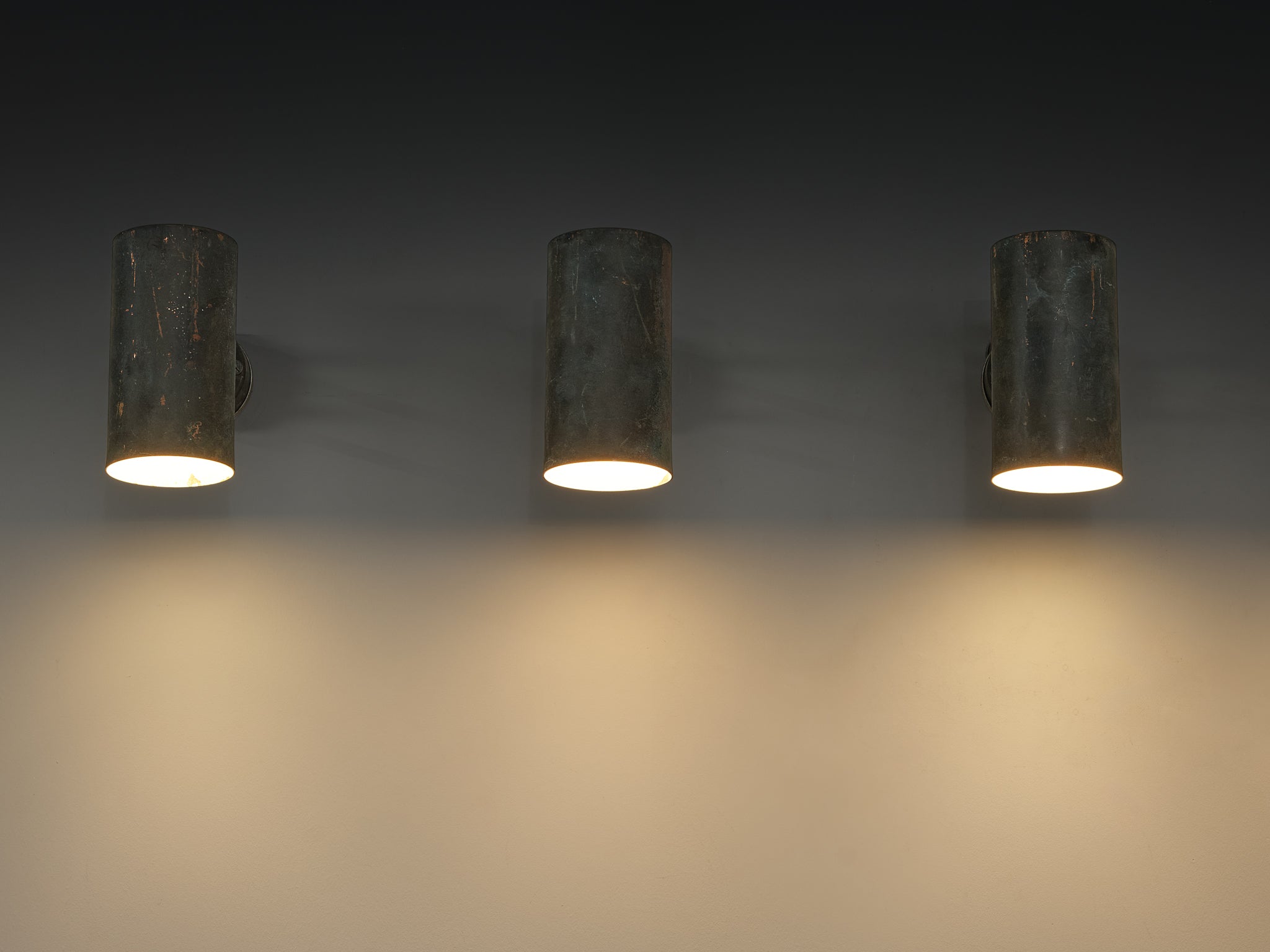 Hans-Agne Jakobsson ‘Rulle’ Wall Lights in Patinated Copper Lighting Morentz