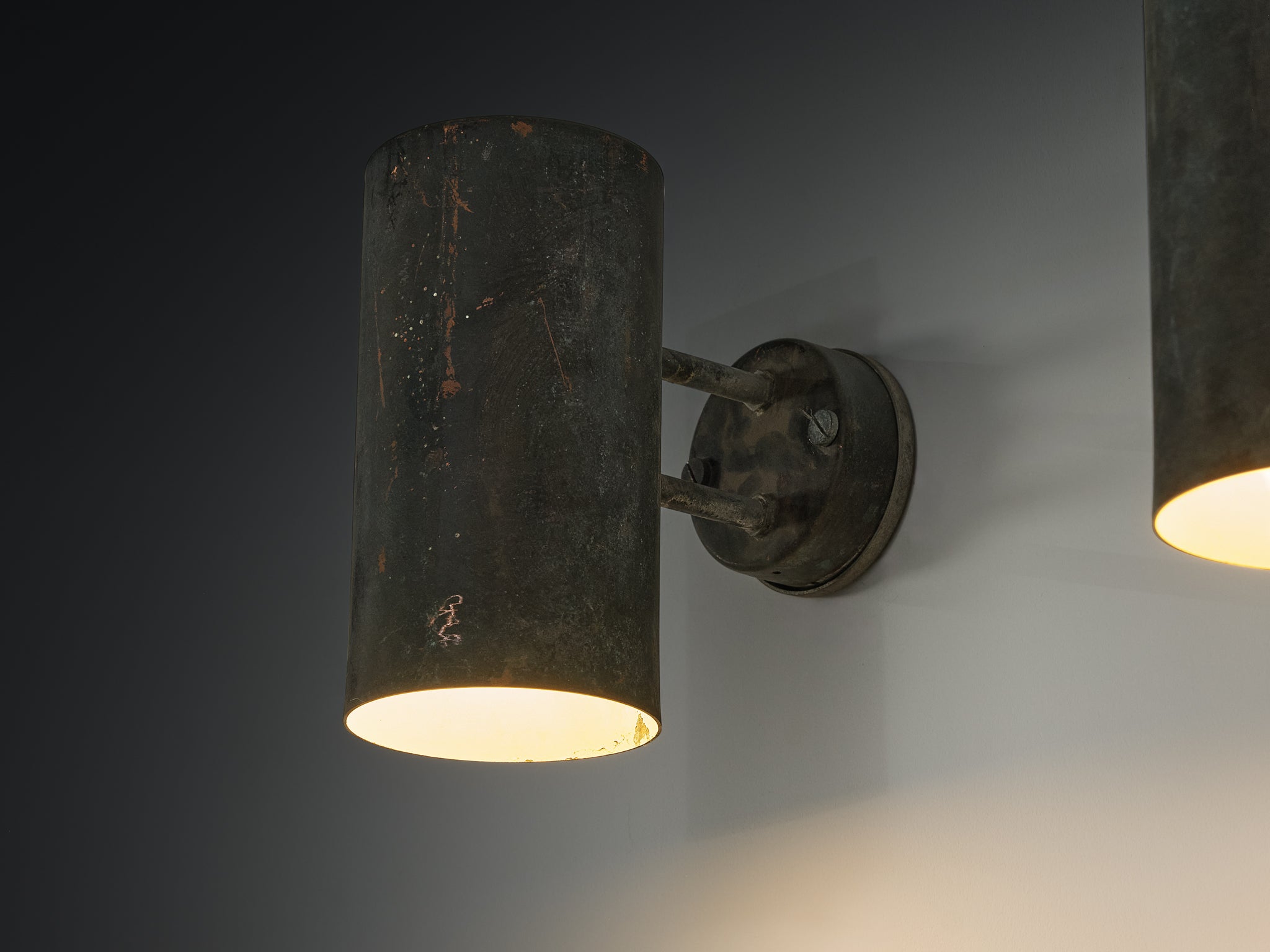 Hans-Agne Jakobsson ‘Rulle’ Wall Lights in Patinated Copper Lighting Morentz
