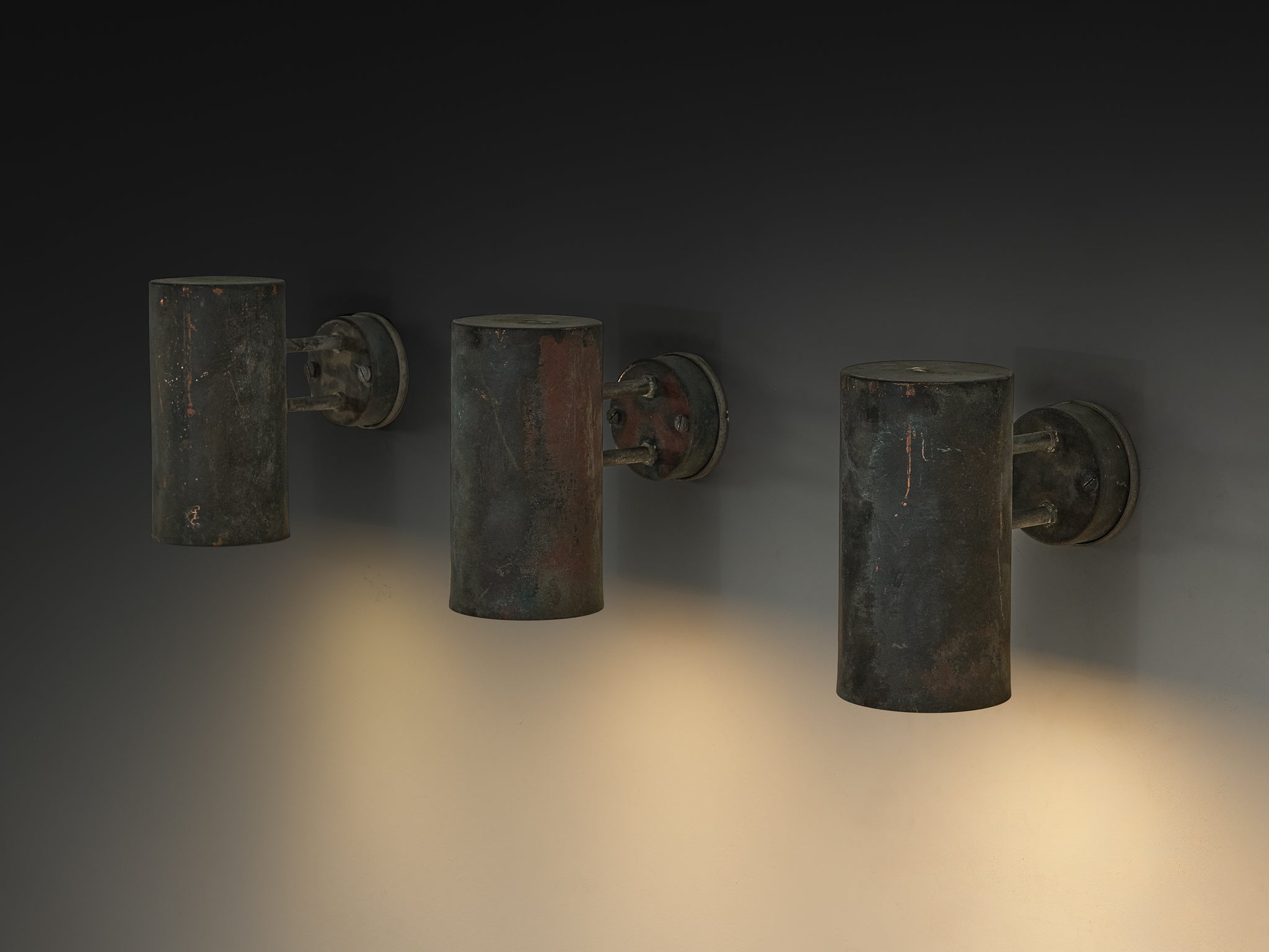 Hans-Agne Jakobsson ‘Rulle’ Wall Lights in Patinated Copper Lighting Morentz