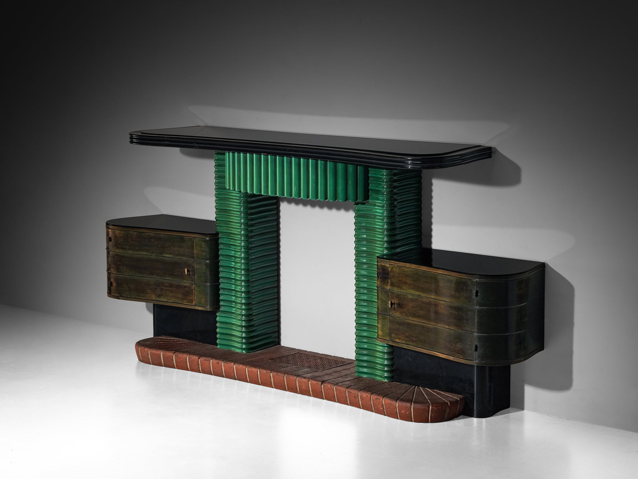 Ernesto Valabrega for Studio Vittorio Valabrega Decorative Fireplace Mantel Building and Garden Elements Morentz