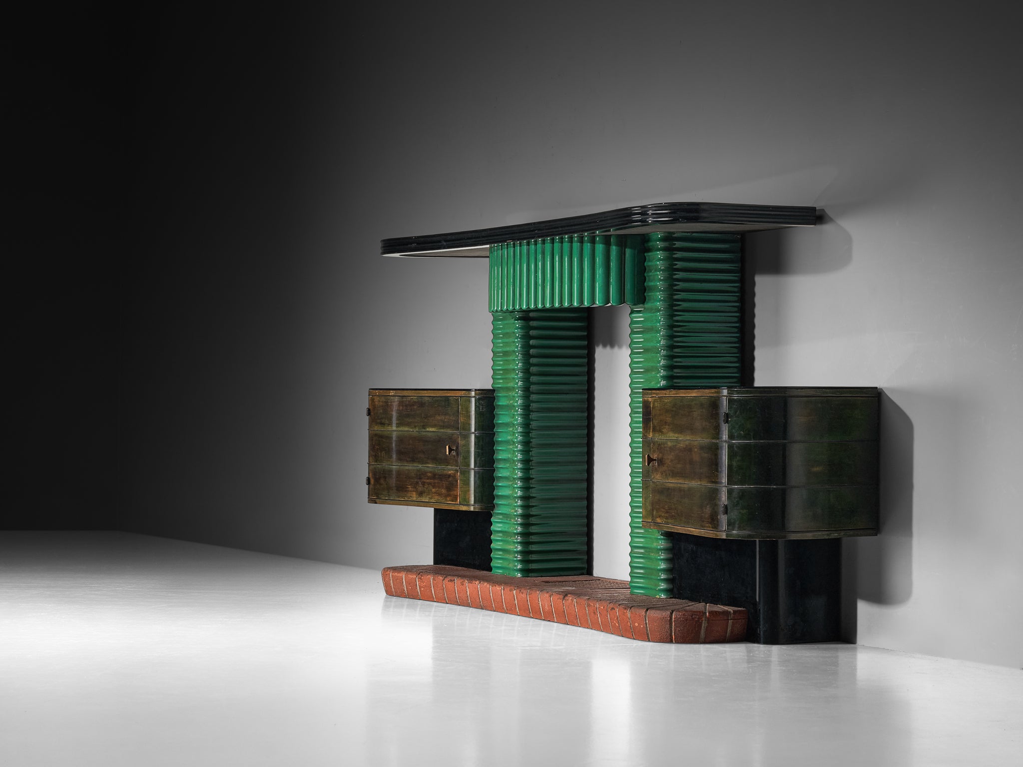 Ernesto Valabrega for Studio Vittorio Valabrega Decorative Fireplace Mantel Building and Garden Elements Morentz