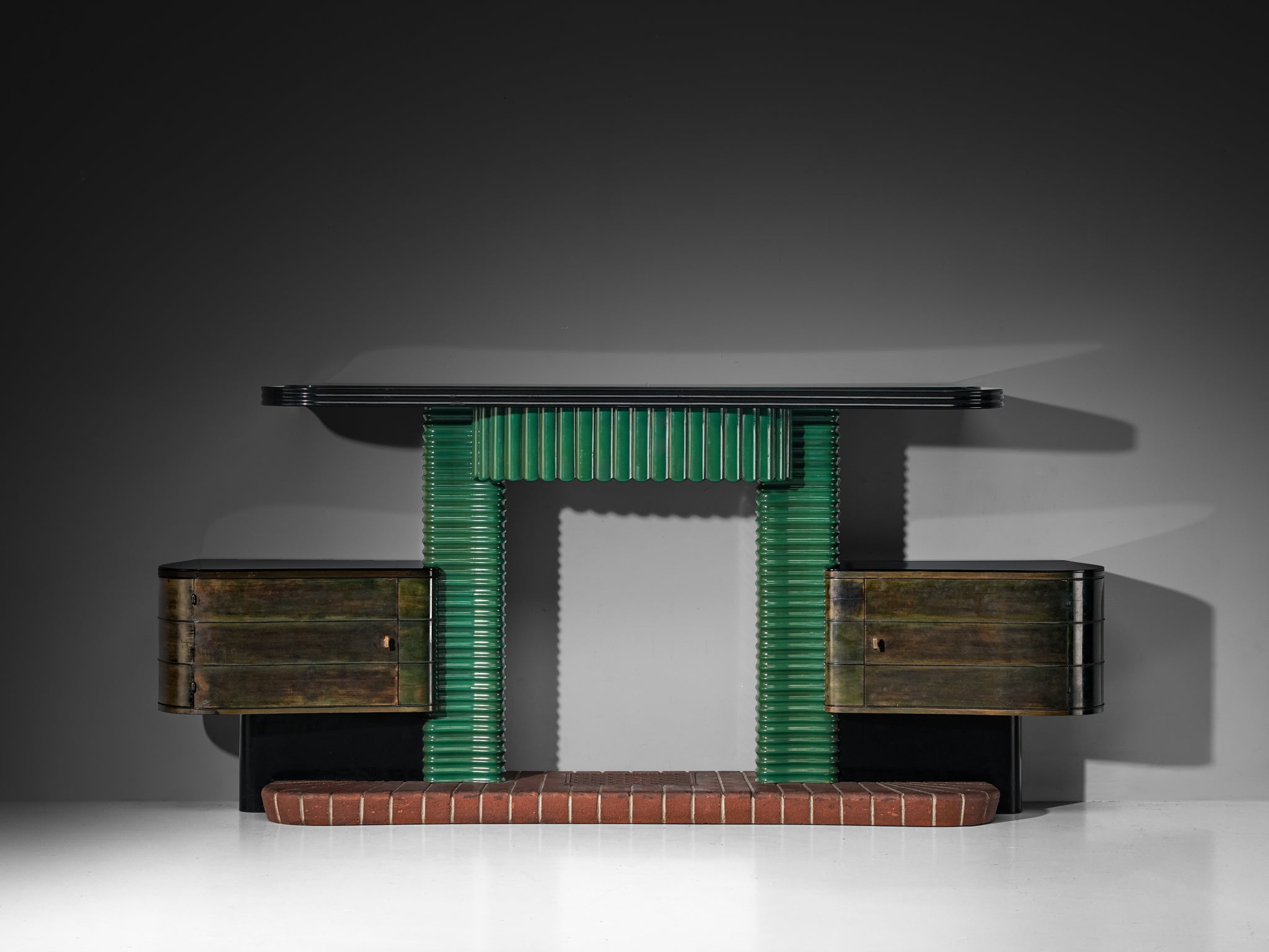 Ernesto Valabrega for Studio Vittorio Valabrega Decorative Fireplace Mantel Building and Garden Elements Morentz