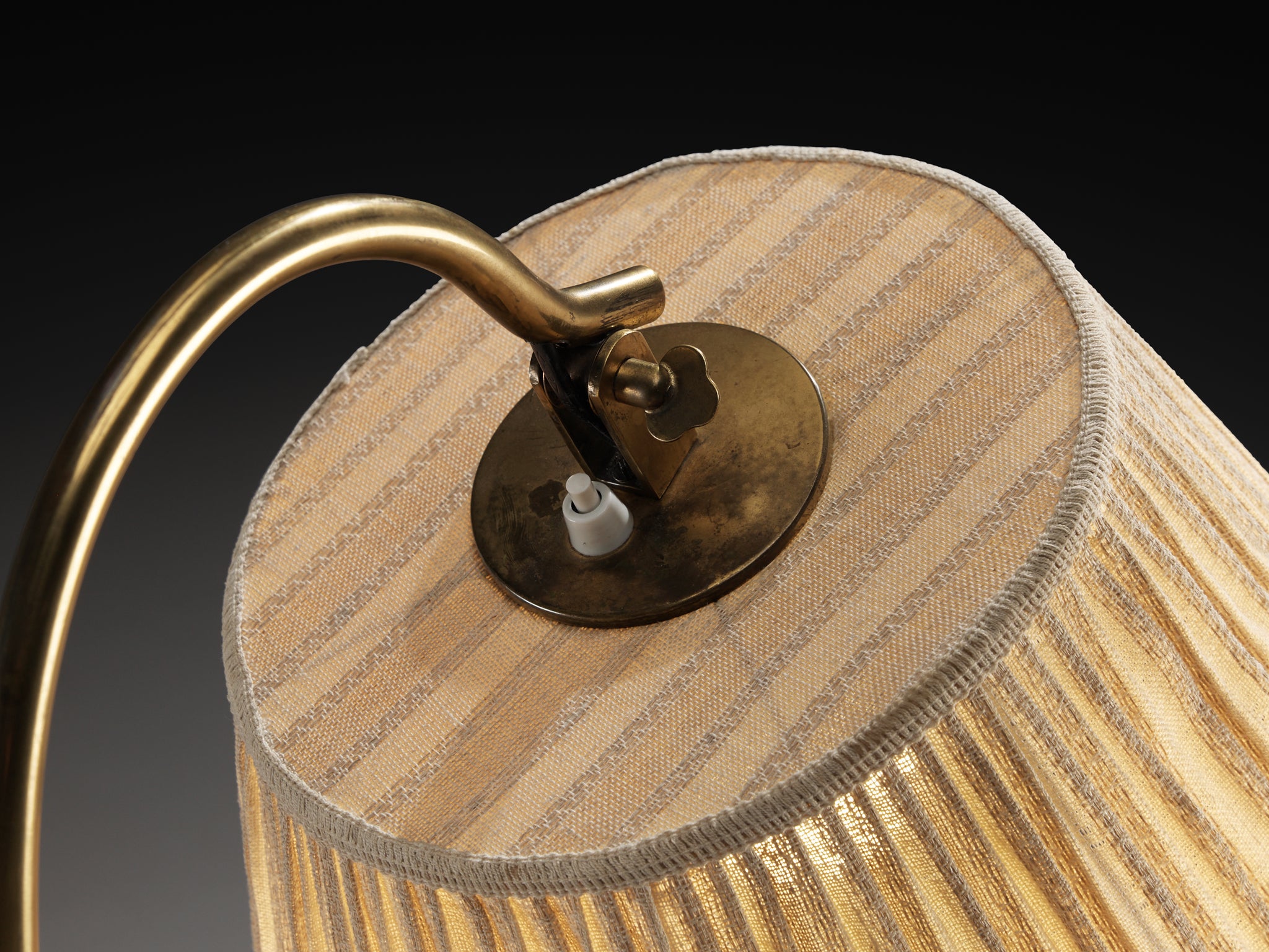 Paavo Tynell for Taito Oy ‘9609’ Floor Lamp in Brass and Cane Lighting Morentz