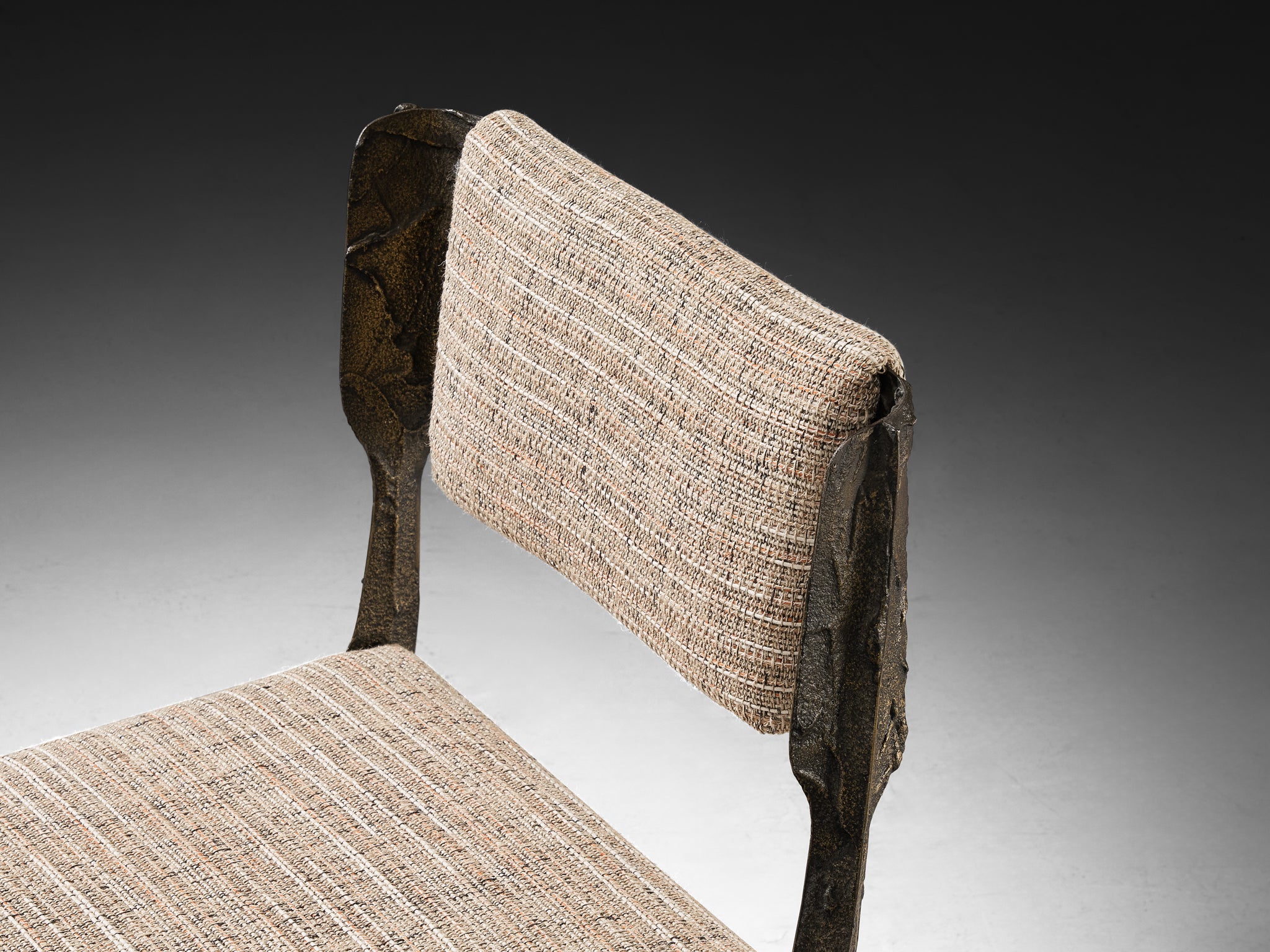 Paul Evans for Directional Sculpted Bronze Dining Chairs Seating Morentz