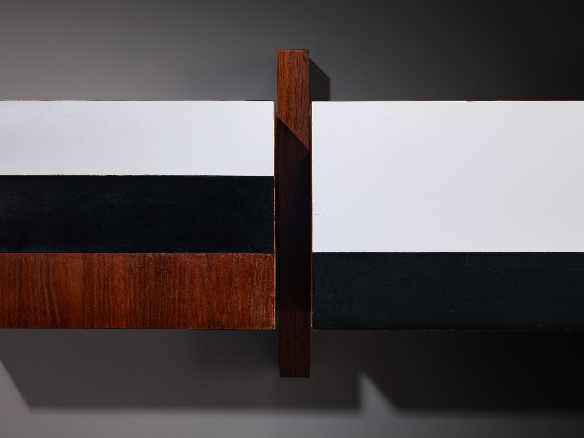 Mid-Century Modern Wall-Mounted Sideboard in Teak Case pieces and storage cabinets Morentz