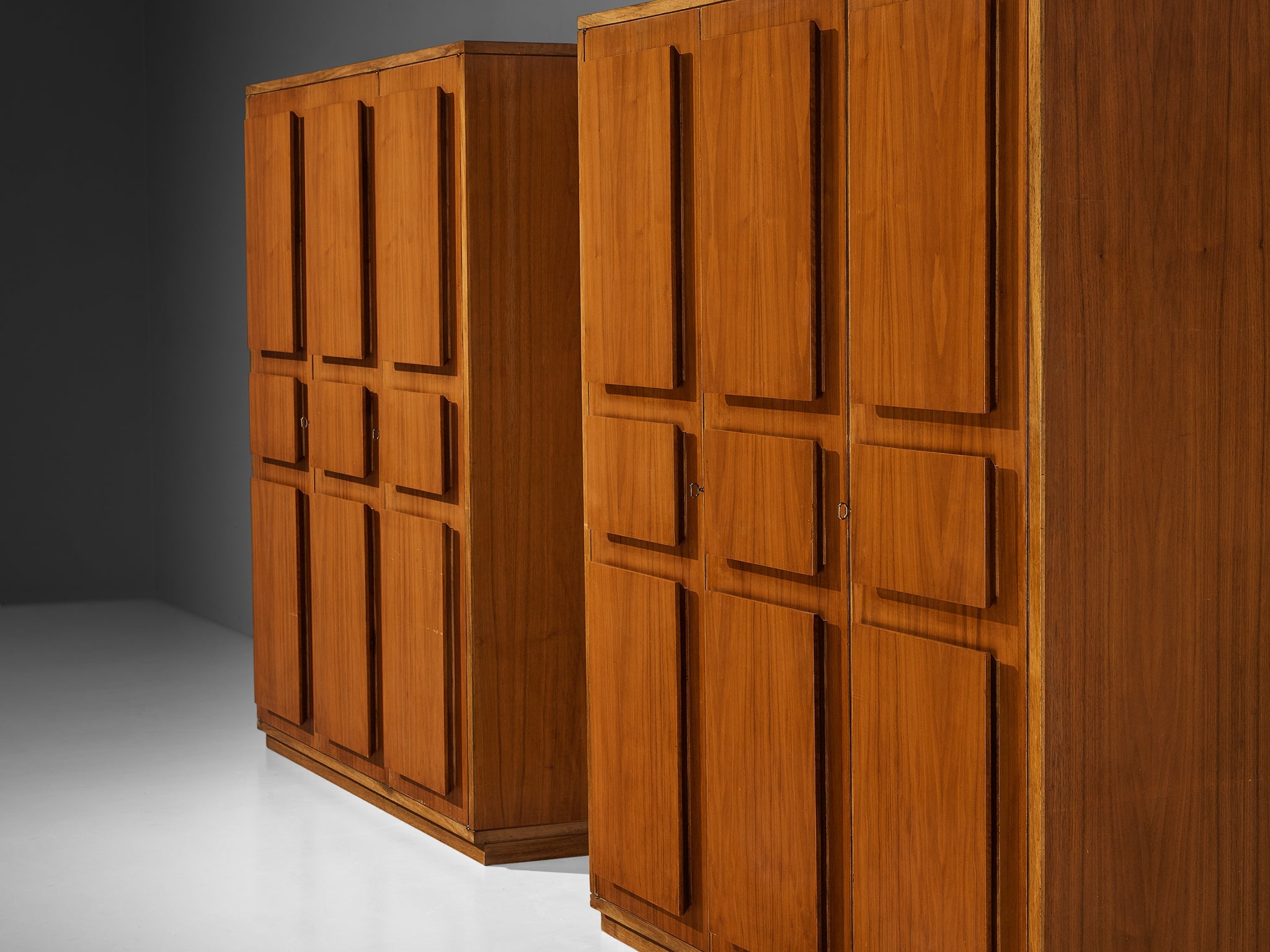 Italian Large Cabinets in Teak and Geometric Fronts case pieces and storage cabinets Morentz