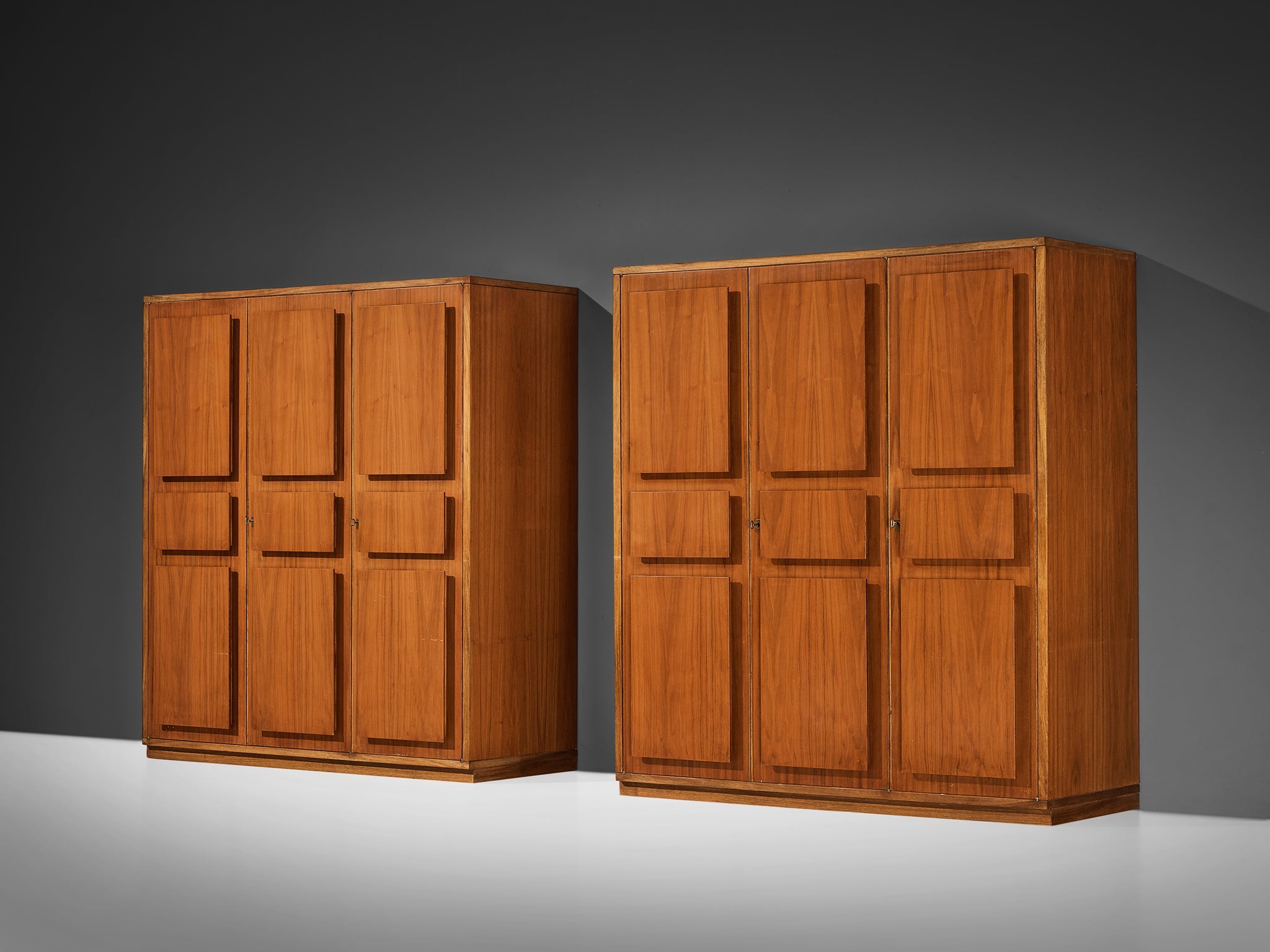 Italian Large Cabinets in Teak and Geometric Fronts case pieces and storage cabinets Morentz