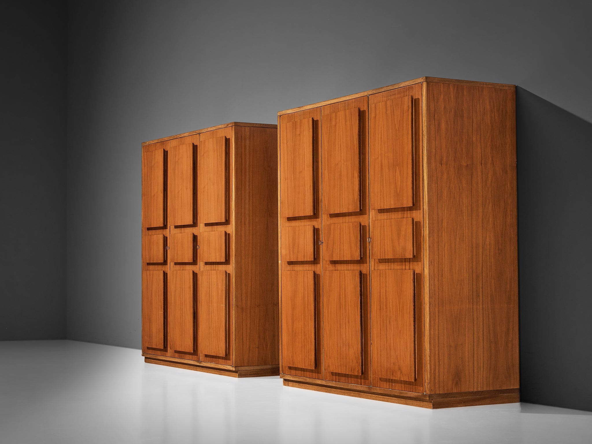Italian Large Cabinets in Teak and Geometric Fronts case pieces and storage cabinets Morentz