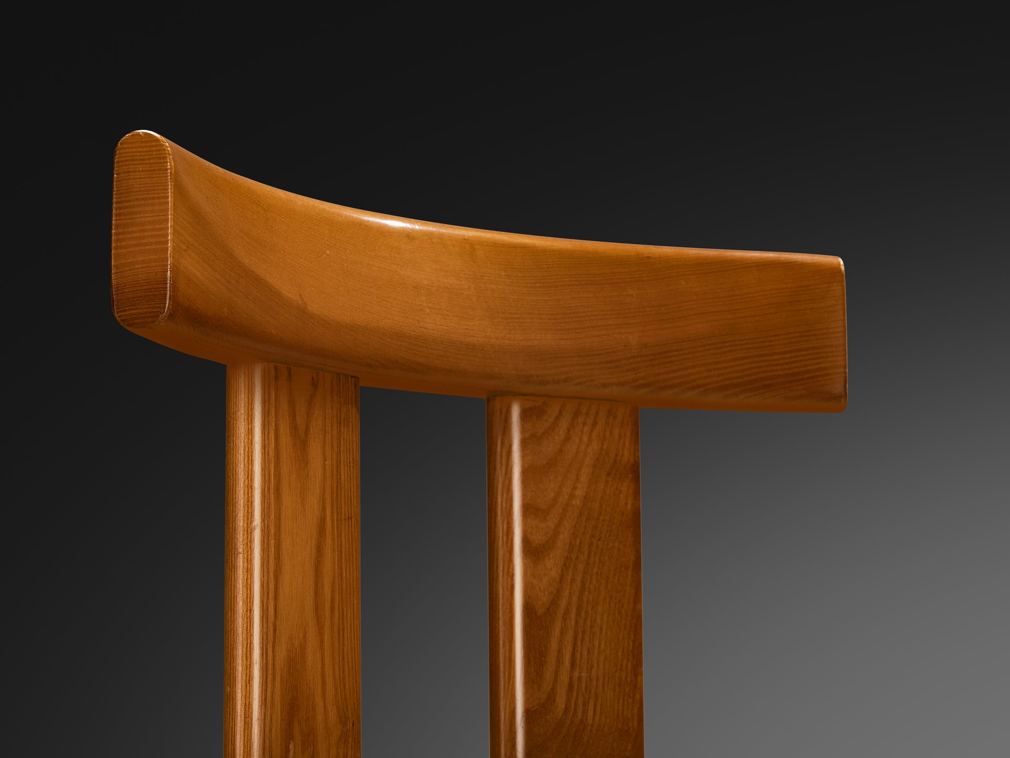 Luigi Vaghi for Former Set of Eight Dining Chairs in Ash and Woven Fabric Seating Morentz